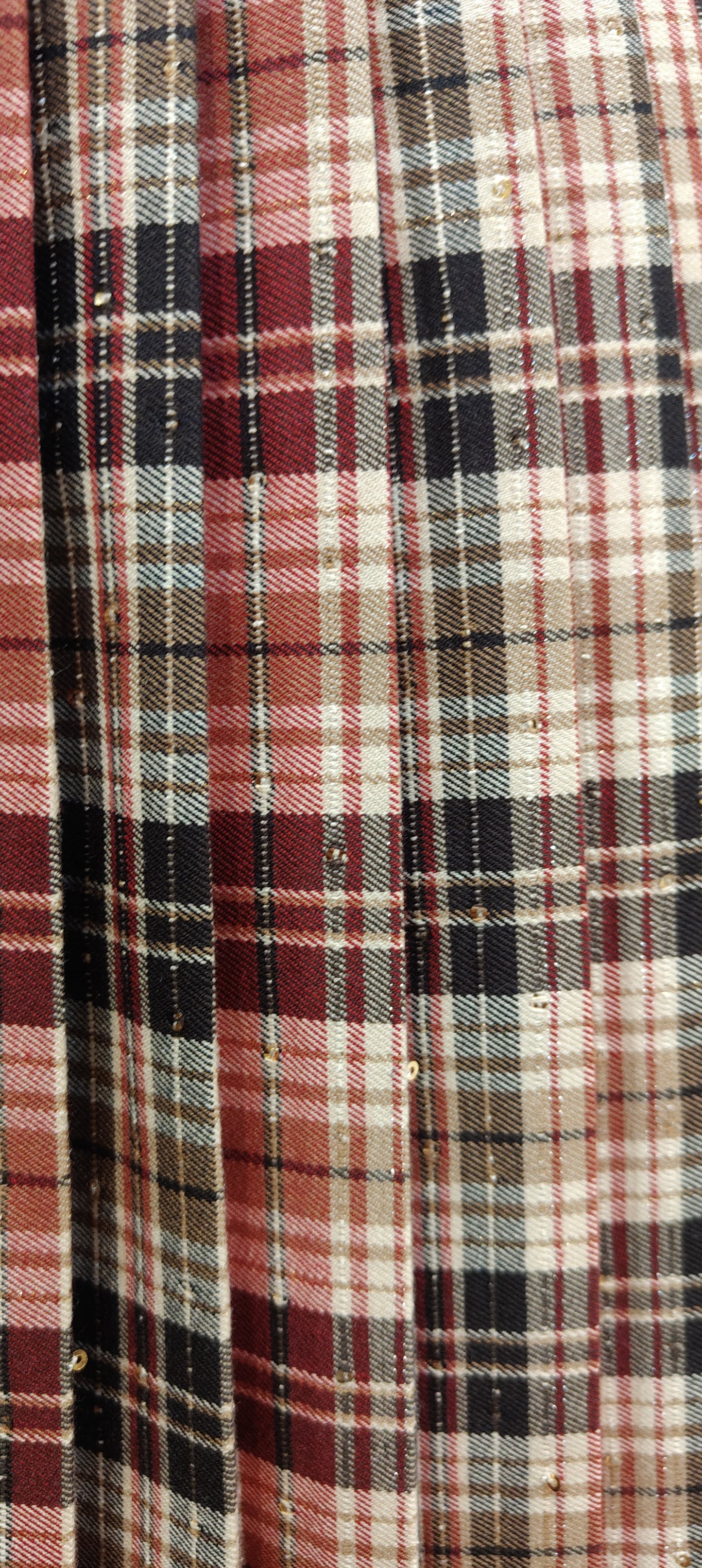 Gonna a balze tartan rosso