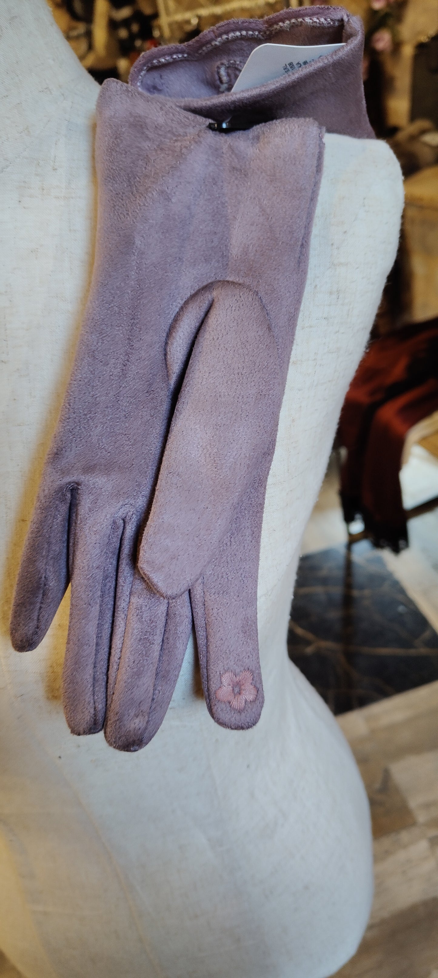 Guanti gatto lavanda