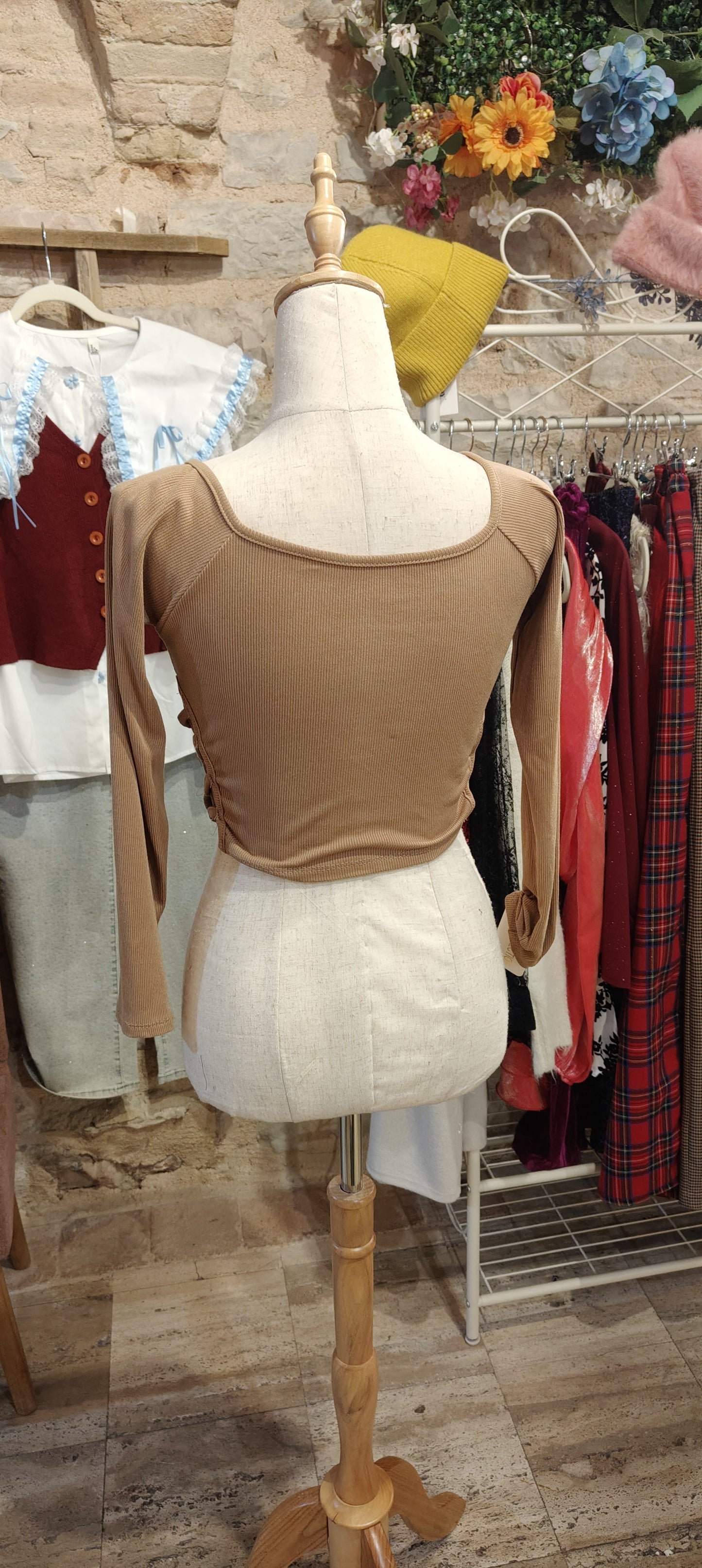 Maglia intreccio beige