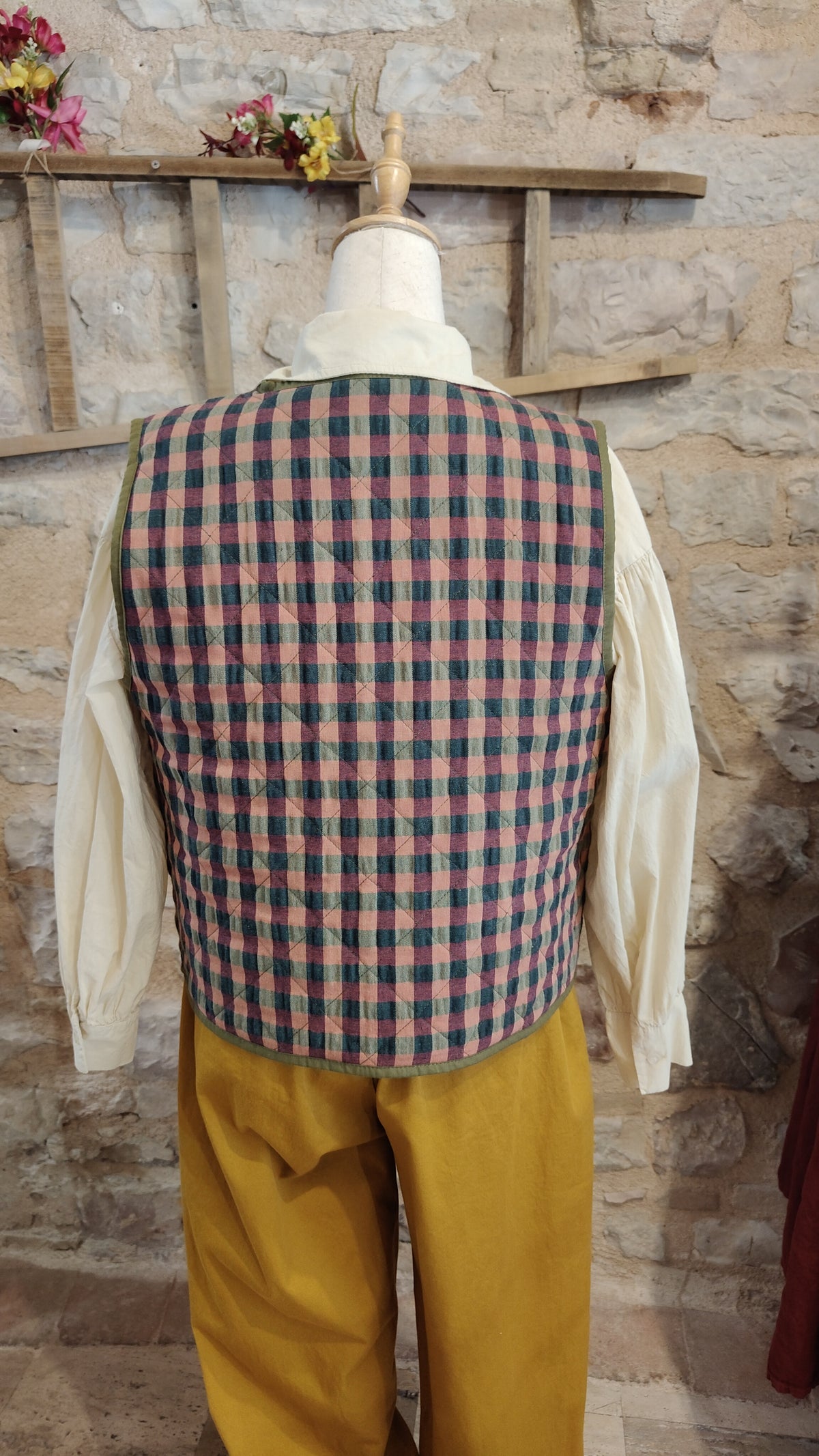 Gilet scacchetti (oliva)
