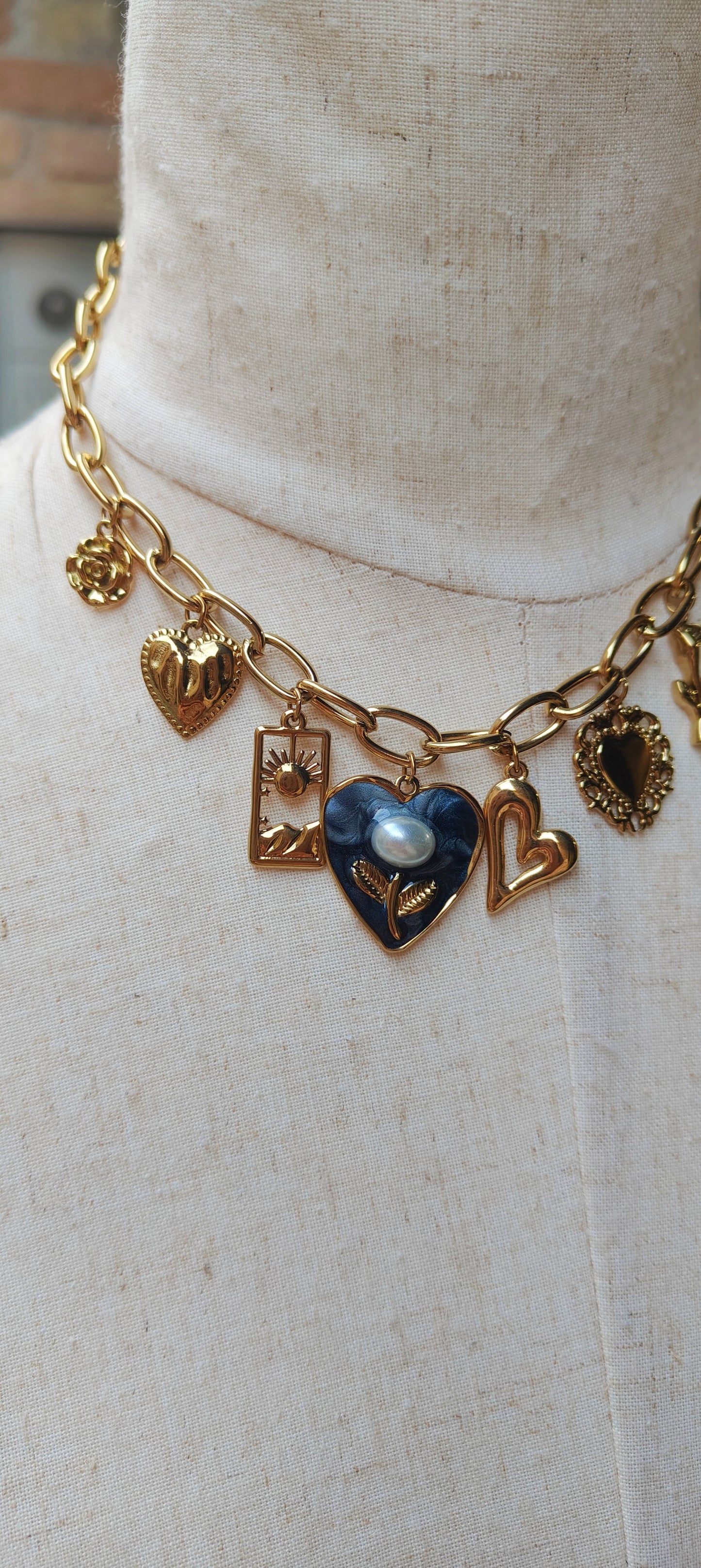 Collana cuori piombo