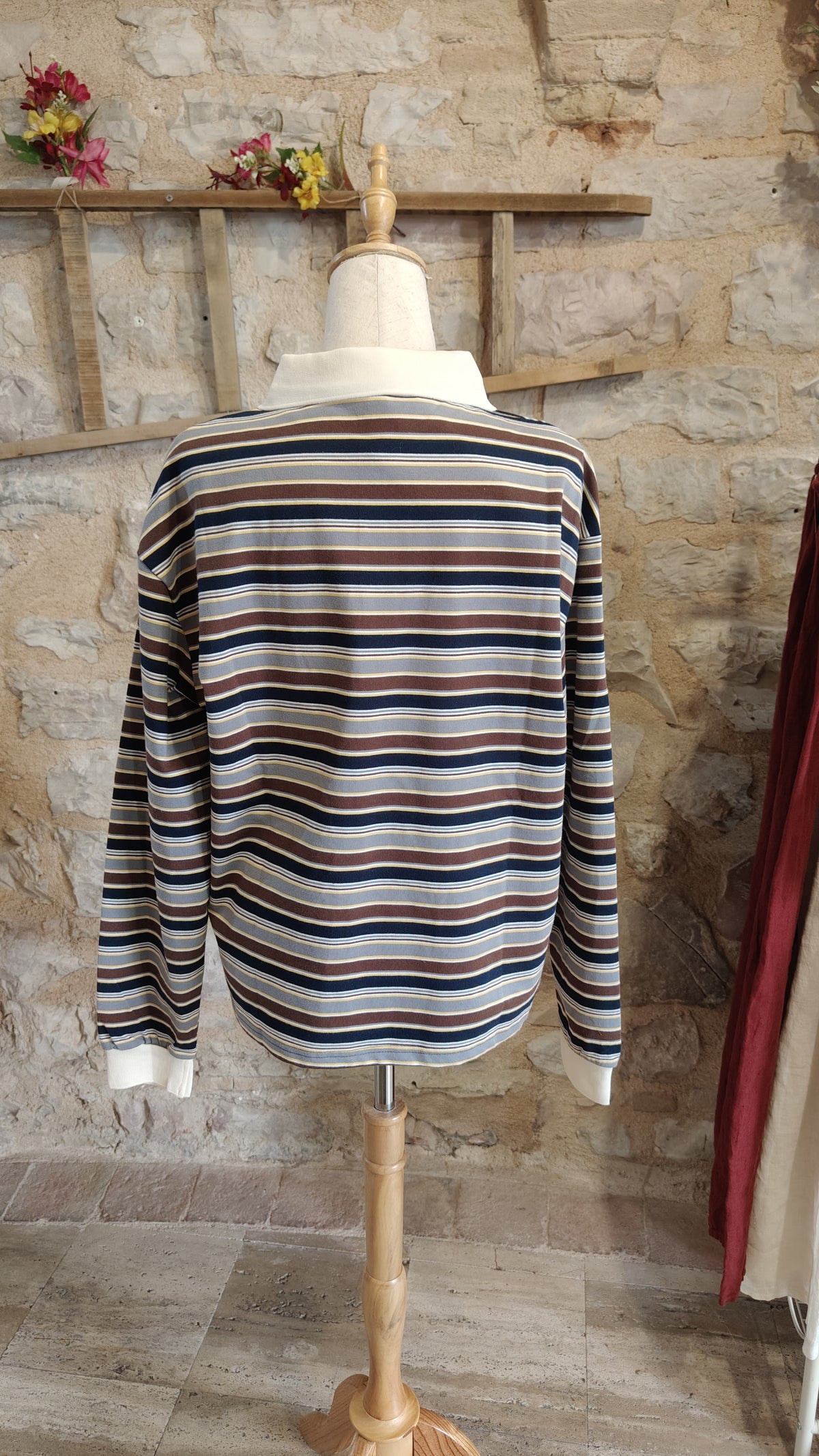 Polo righette grigia