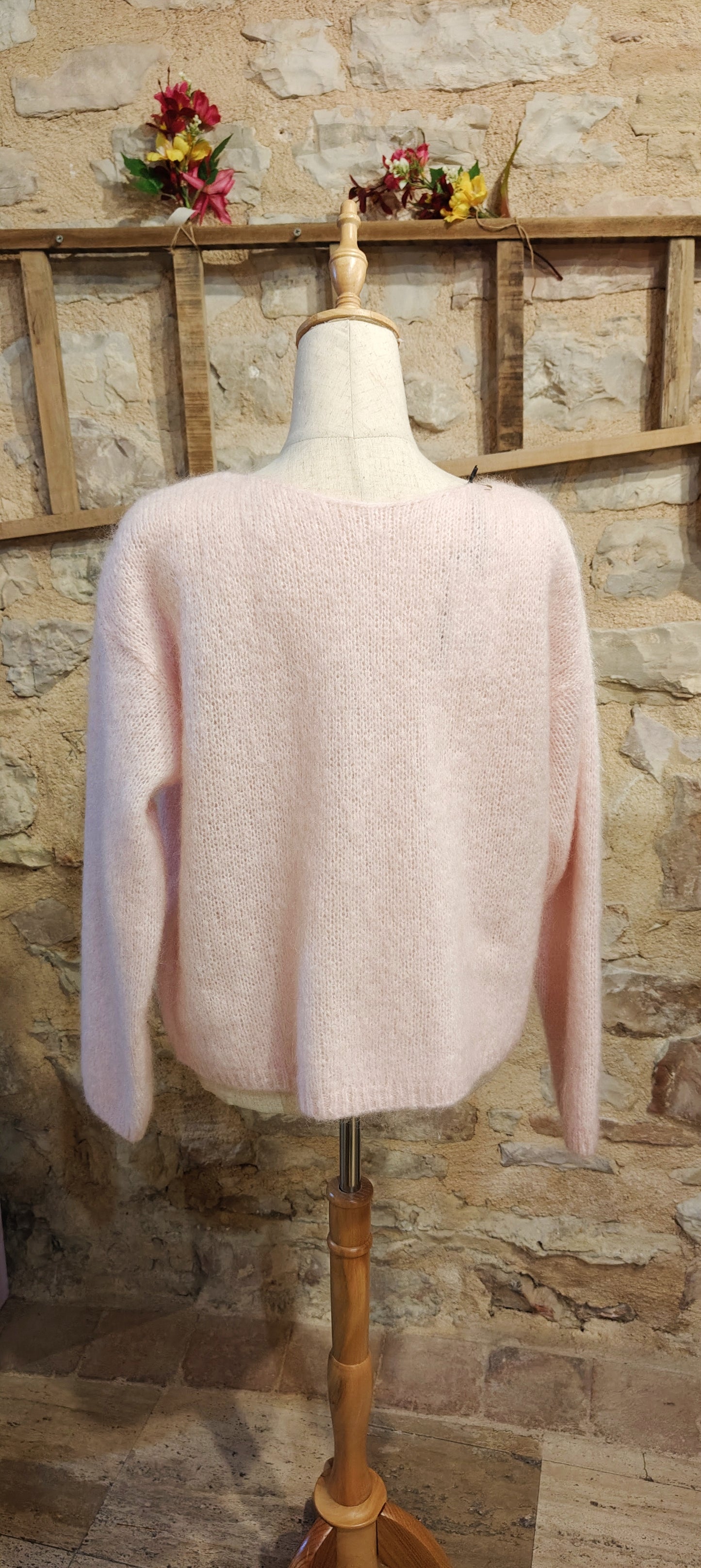 Maglione fiocchetti rosa