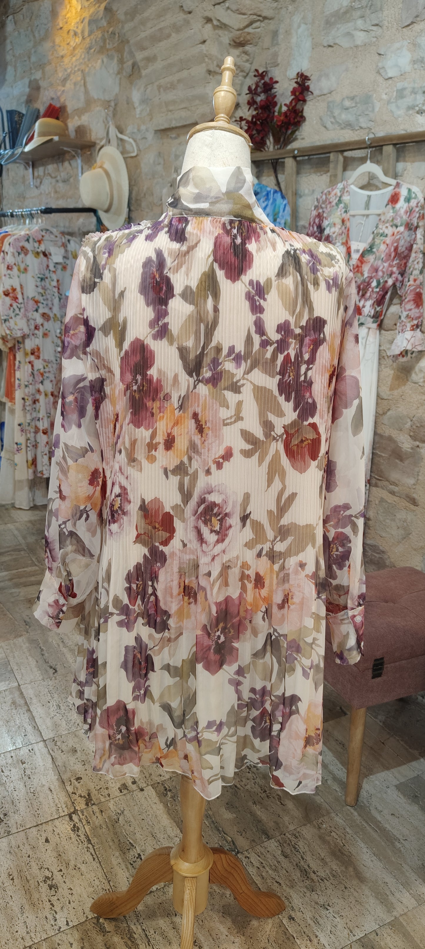 Abito plissettato violetto