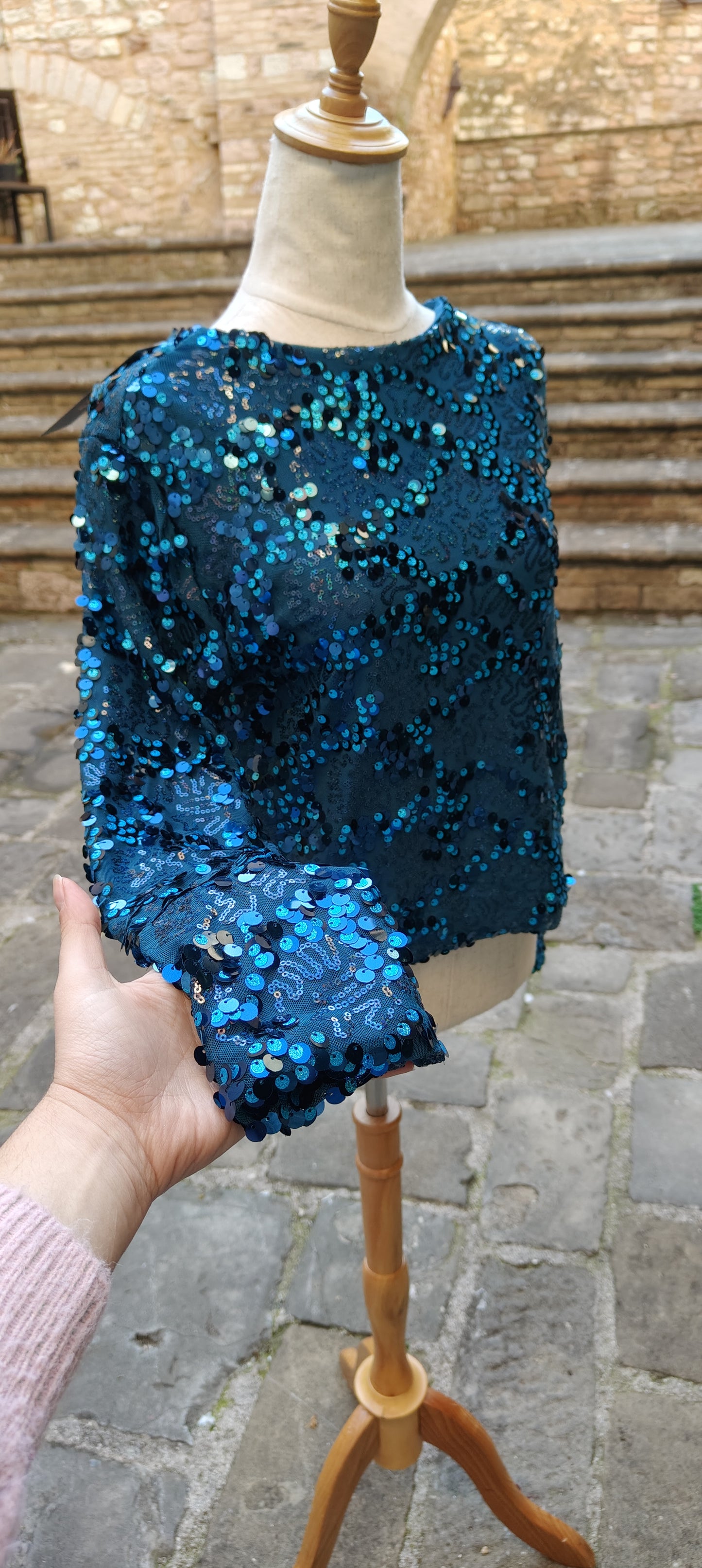 Maglia fiocchi turchese