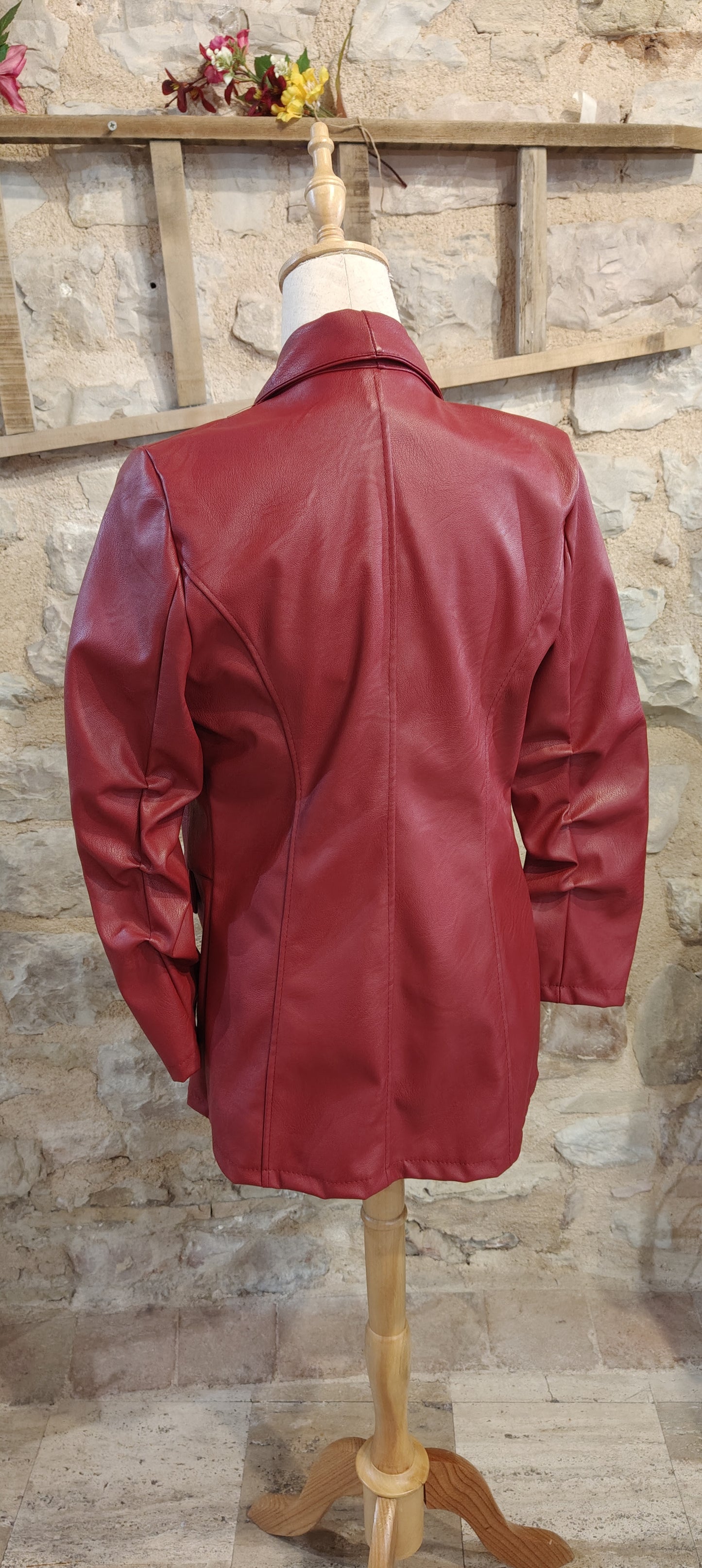 Giacca similpelle rossa