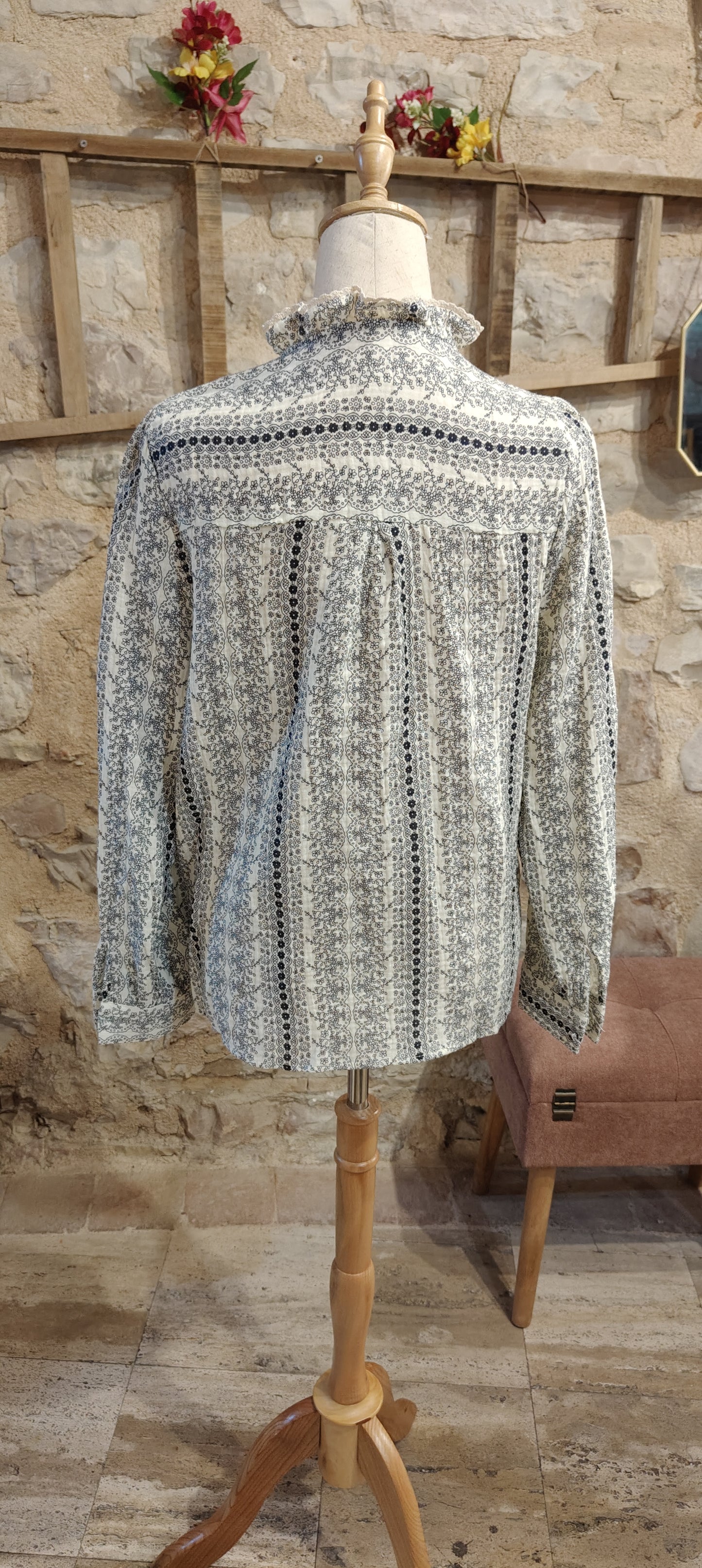 Camicetta ghirigori blu