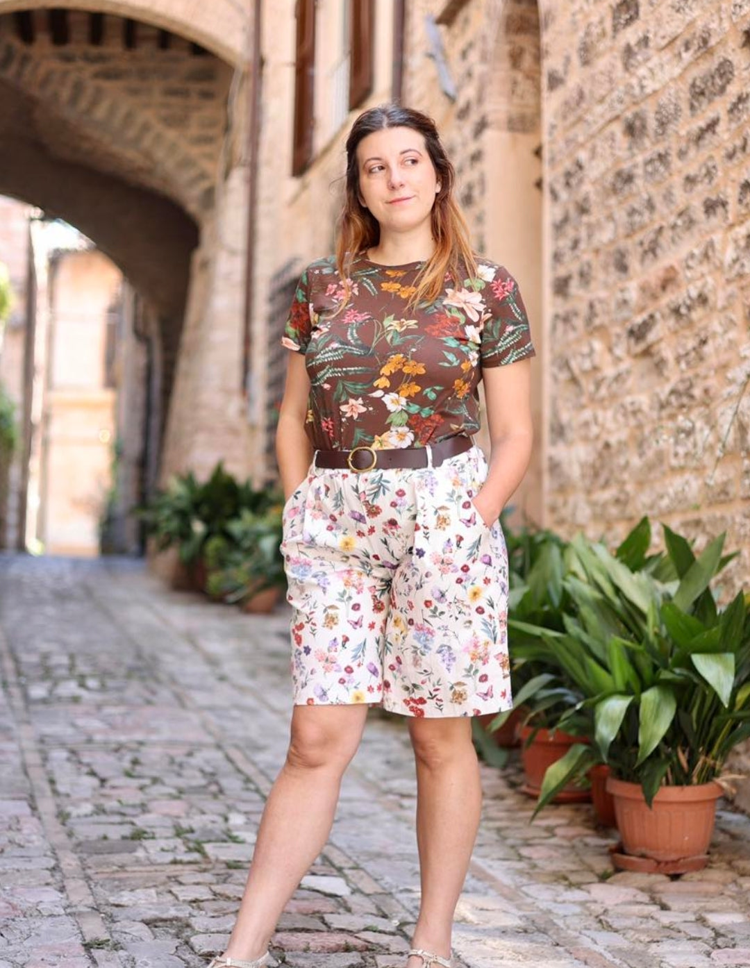 Pantaloni botanici bianchi