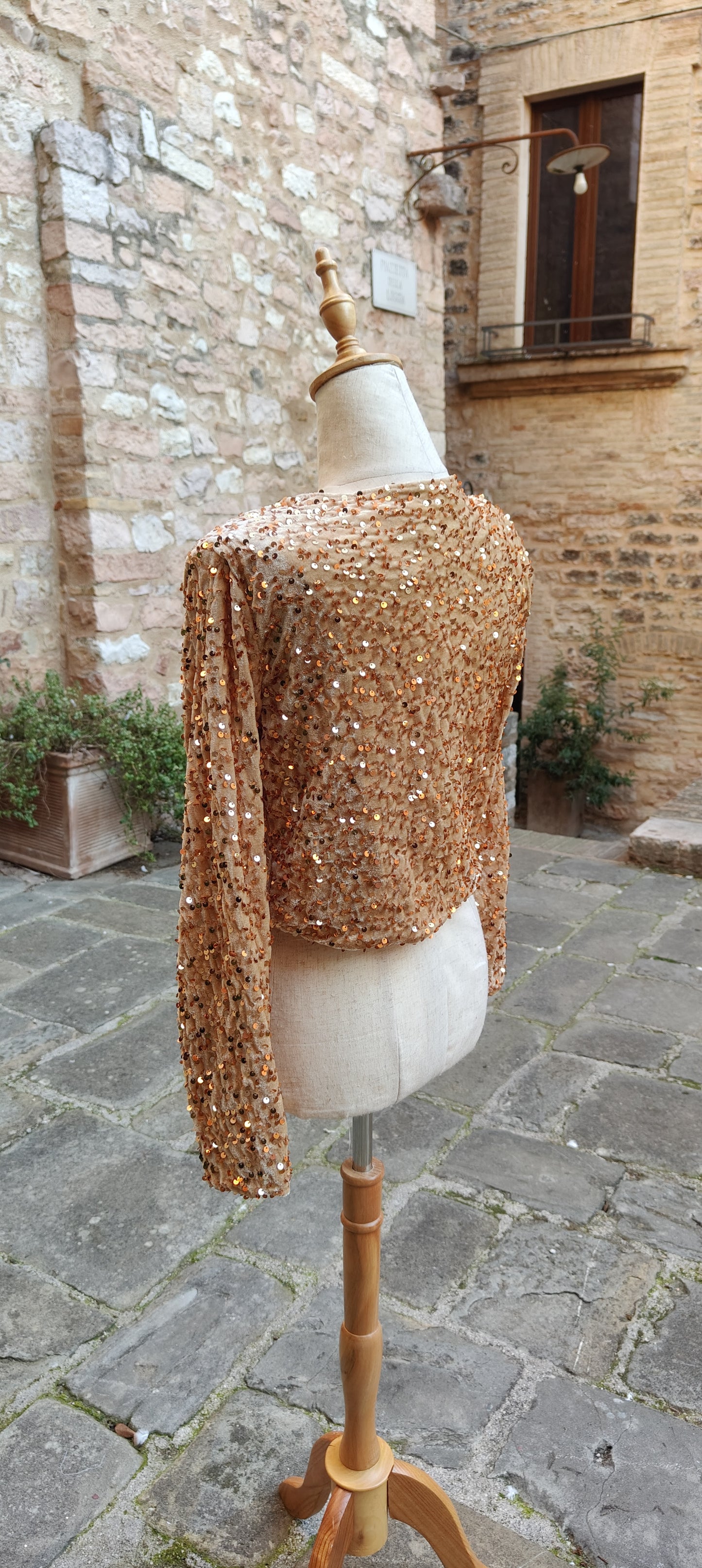 Bolero paillettes oro