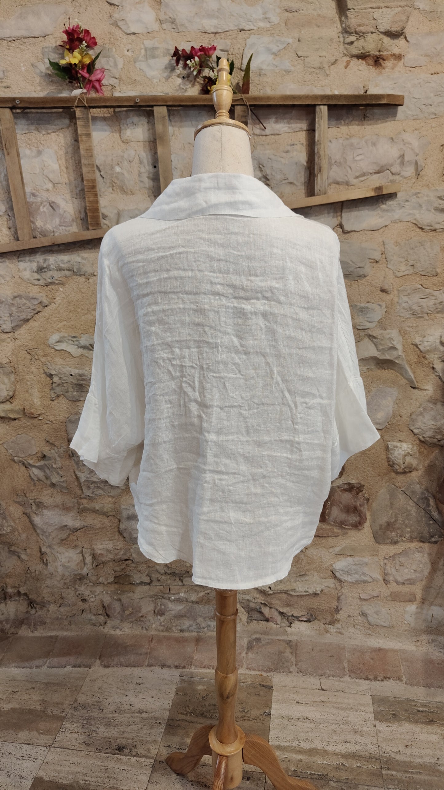 Blusa mezzaluna bianca