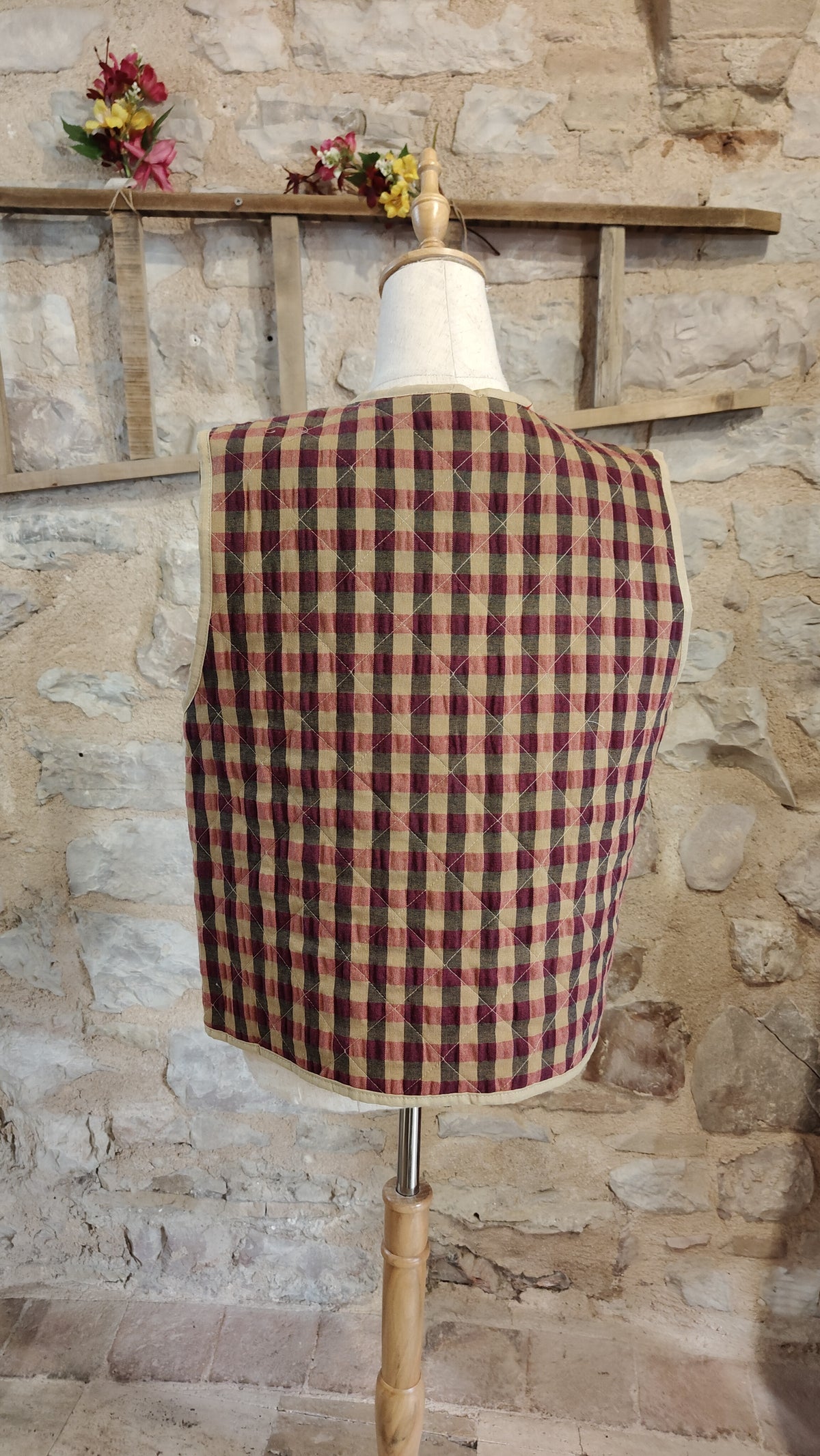 Gilet scacchetti (beige)