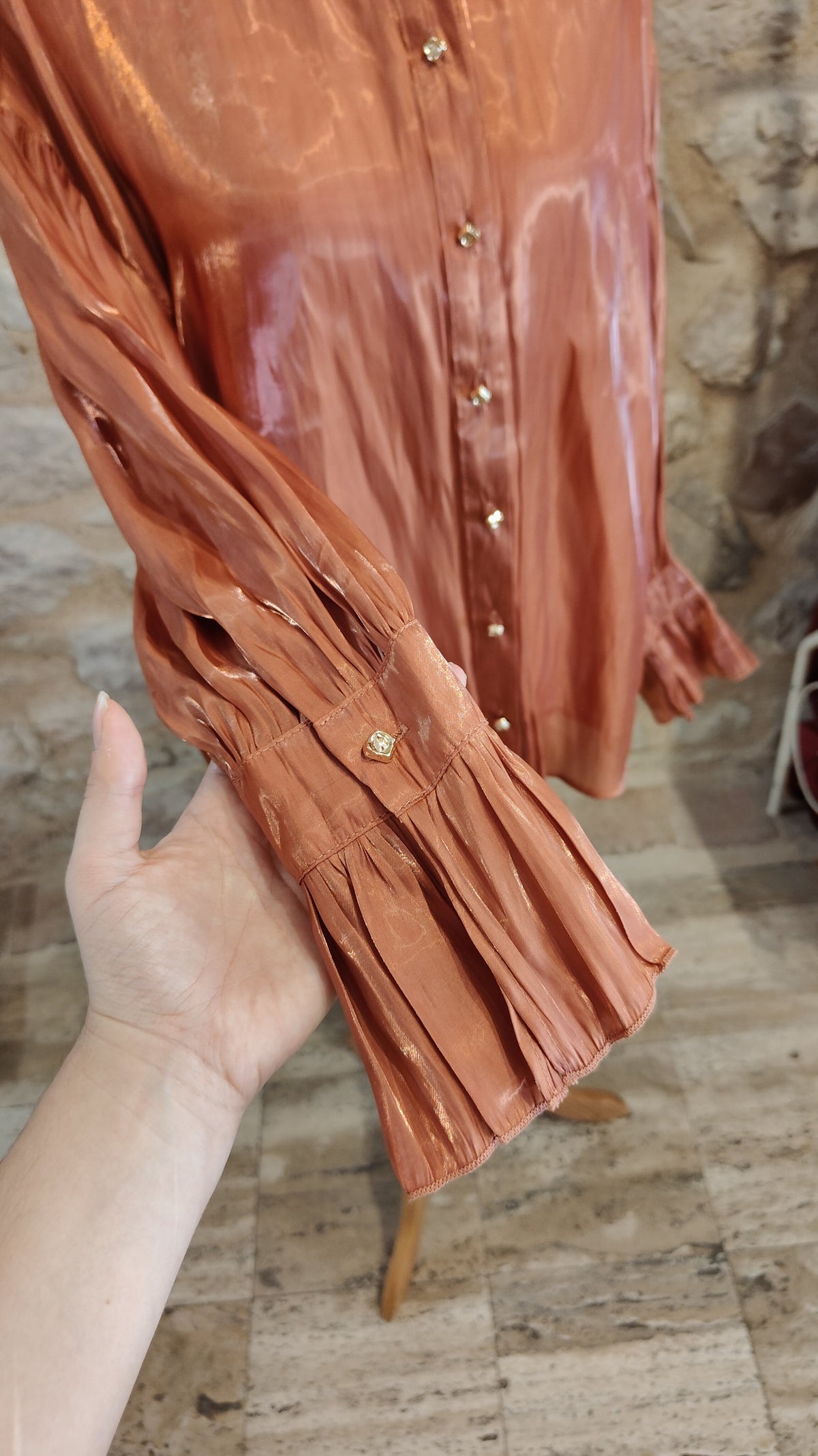Camicia liquid terracotta