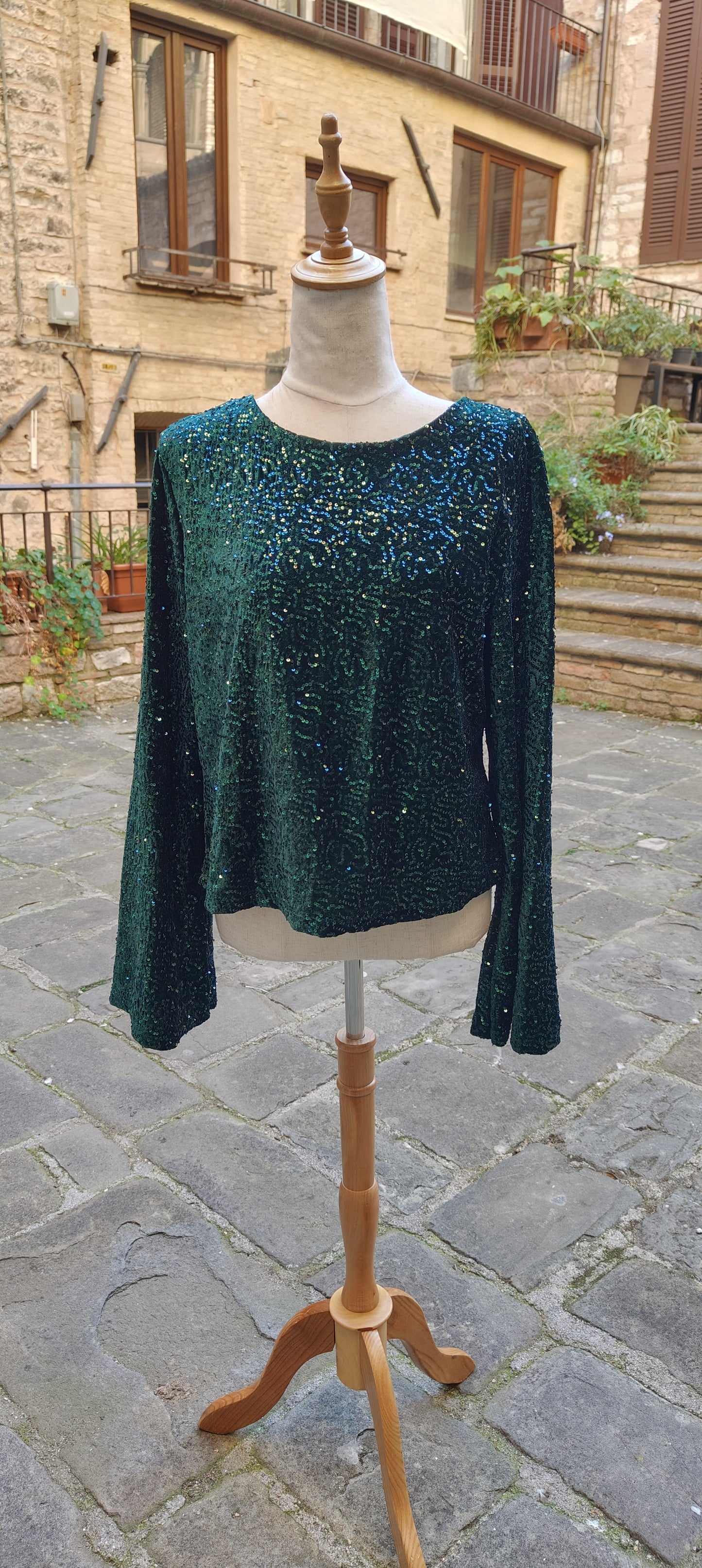 Maglia velluto verde