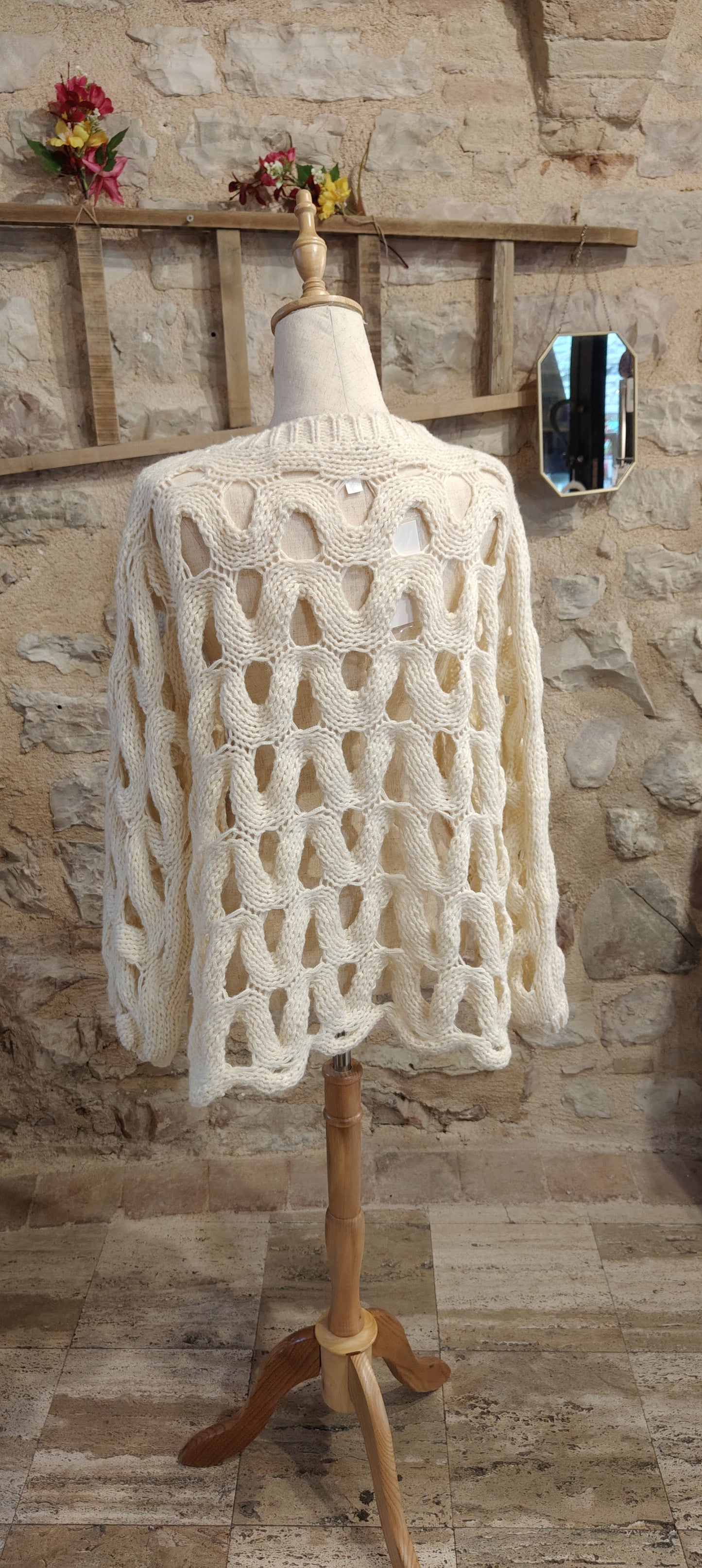 Maglione nido d'api bianco