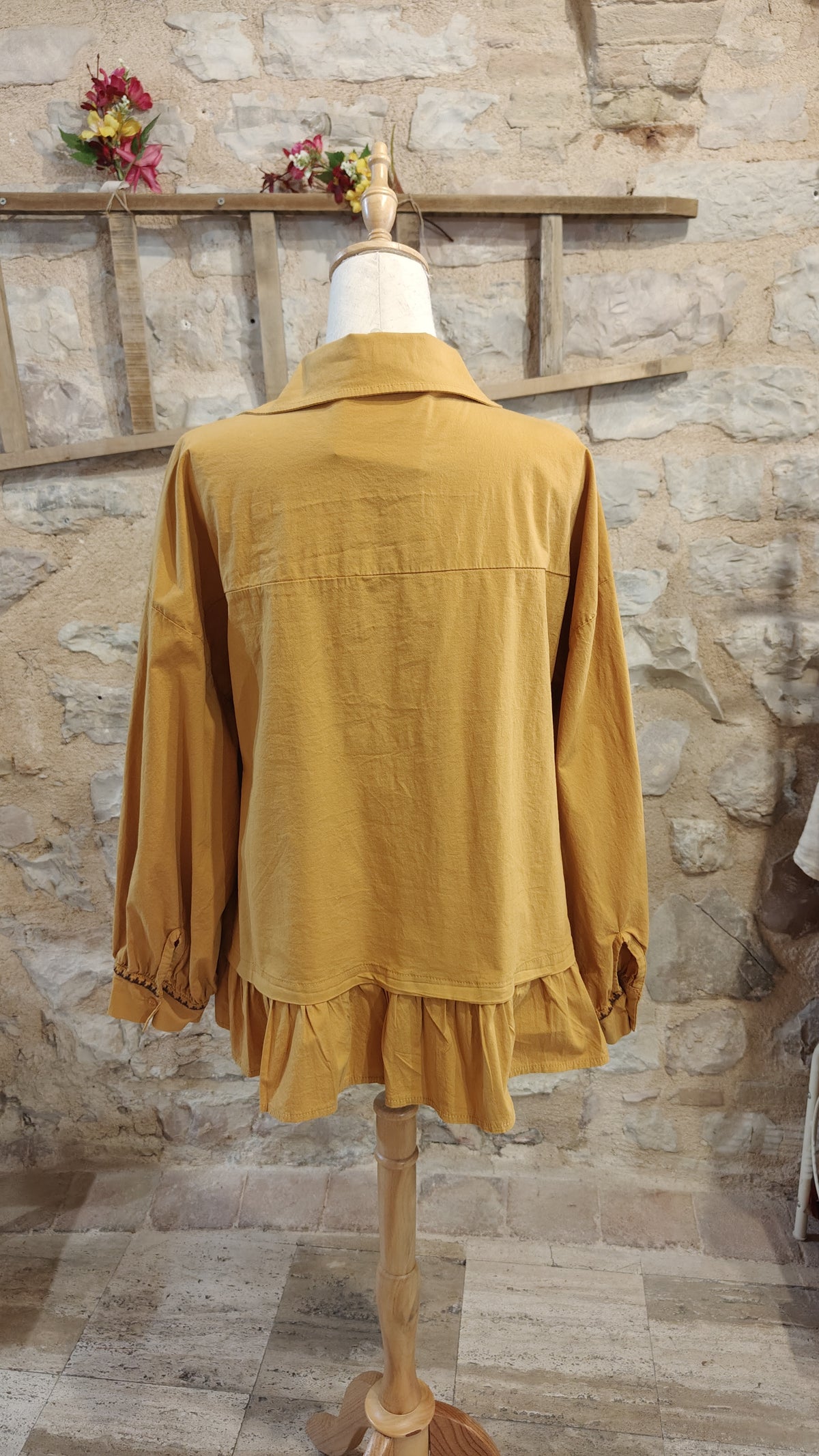 Camicia campanella senape