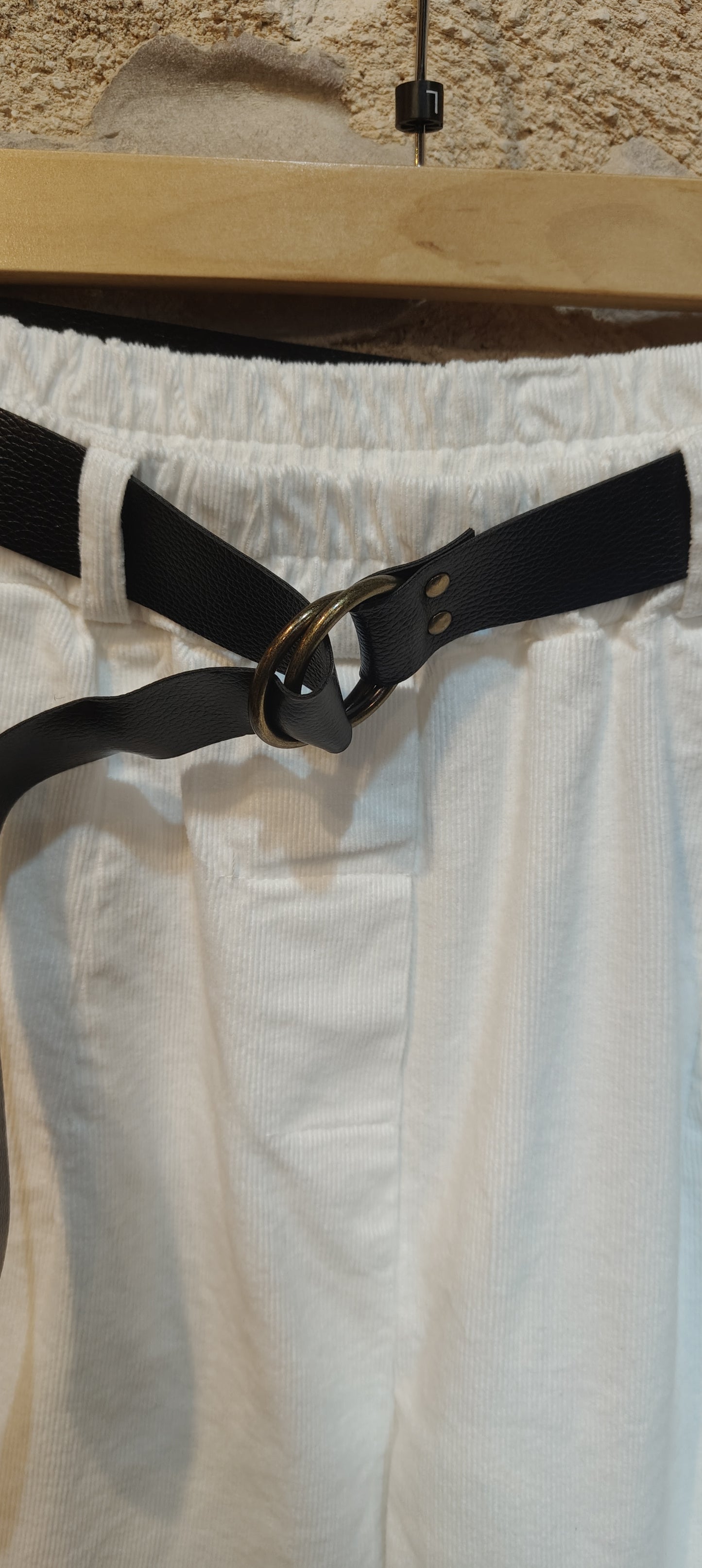 Pantalone costine bianco