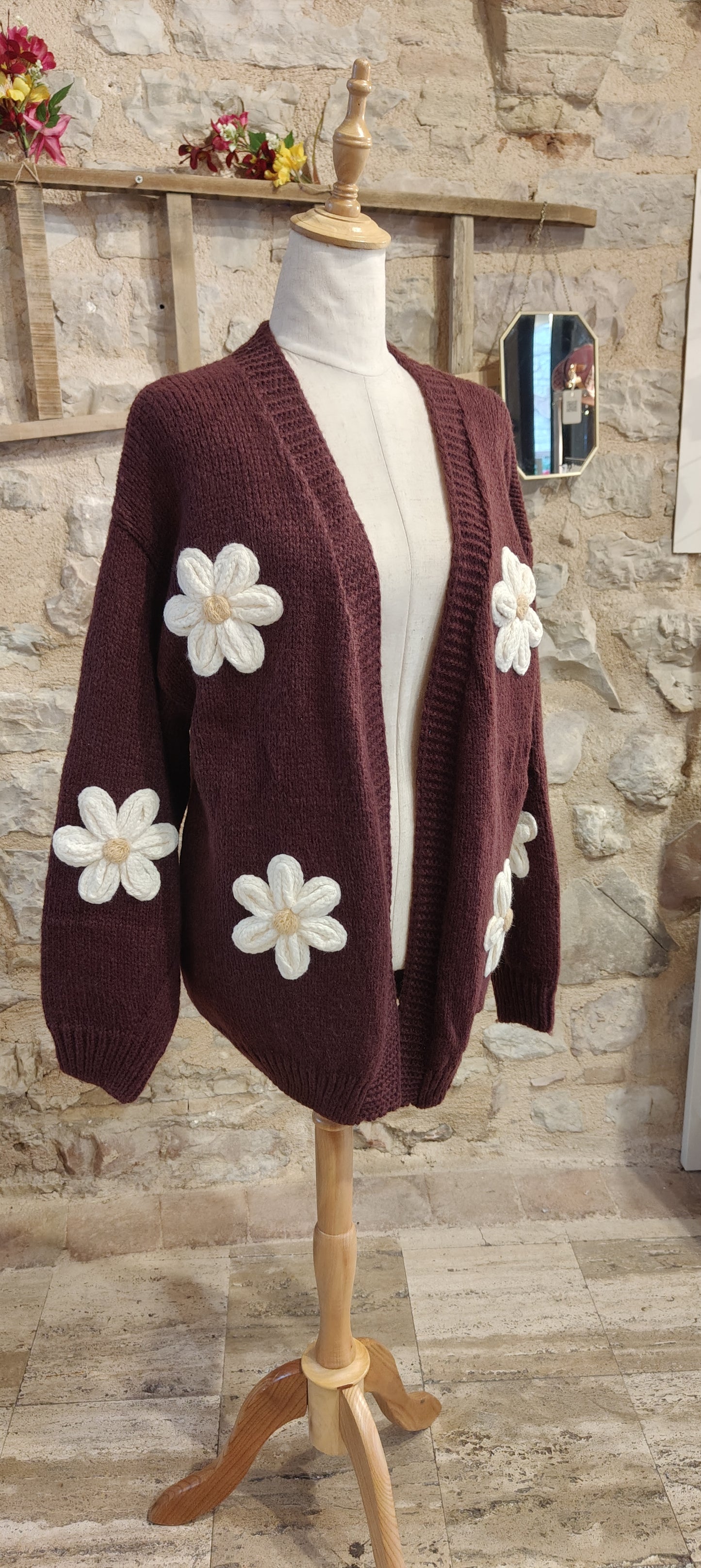 Cardigan fiorito