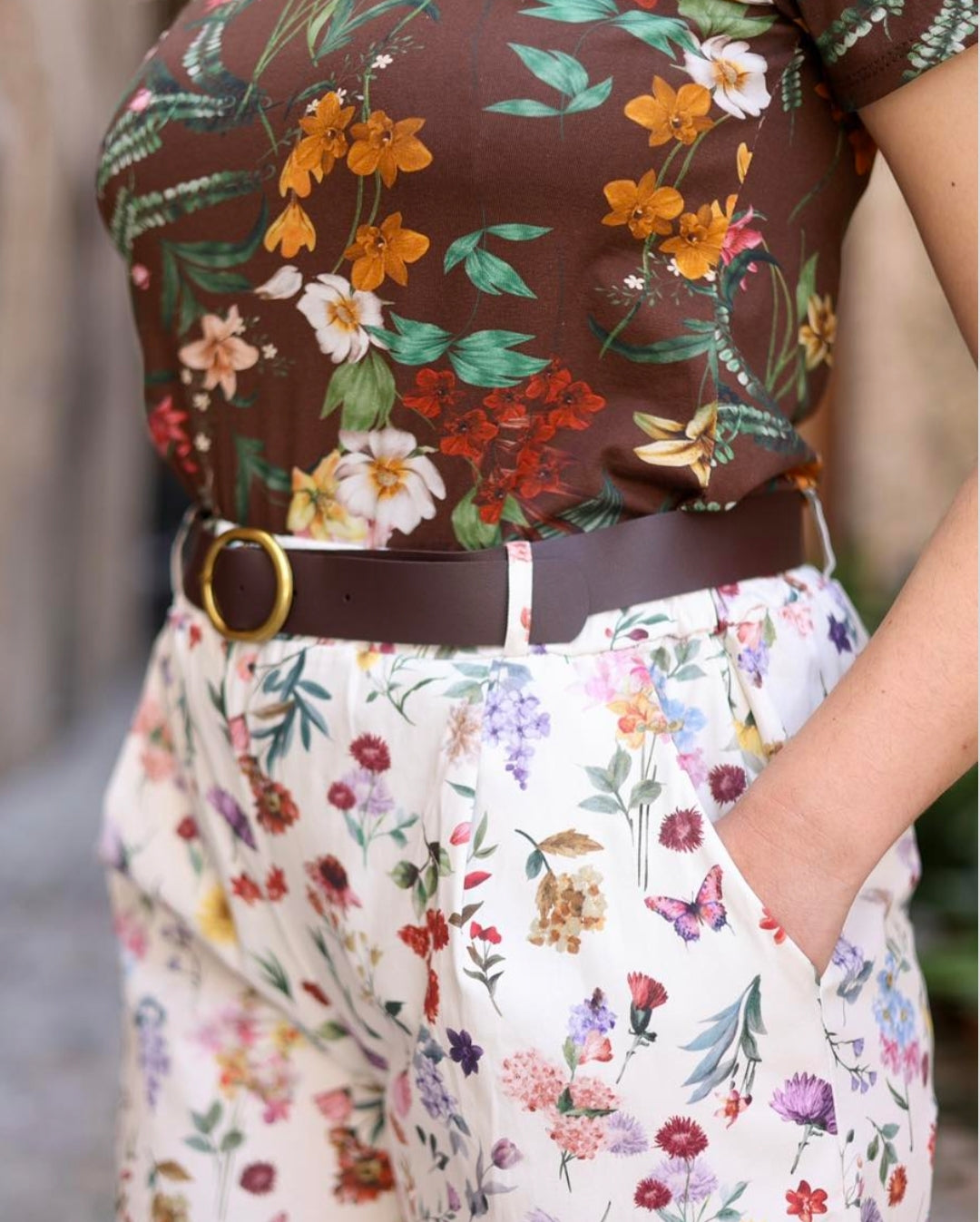 Pantaloni botanici bianchi