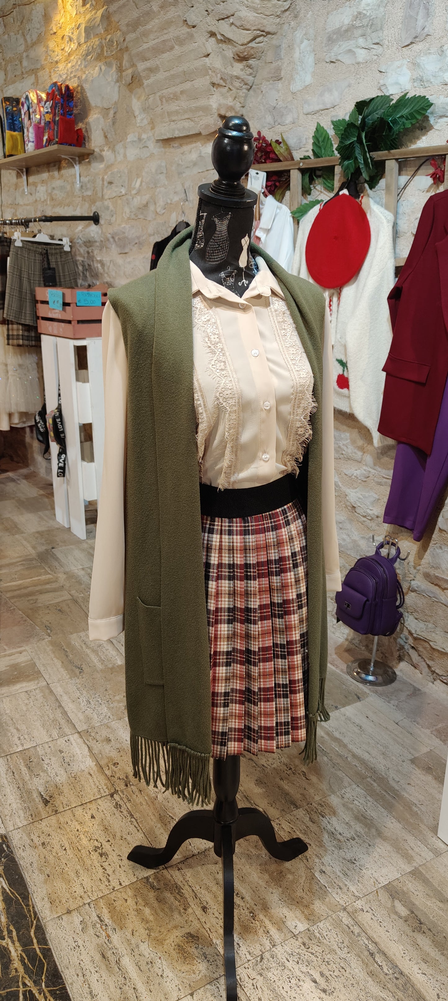 Gilet lungo verde