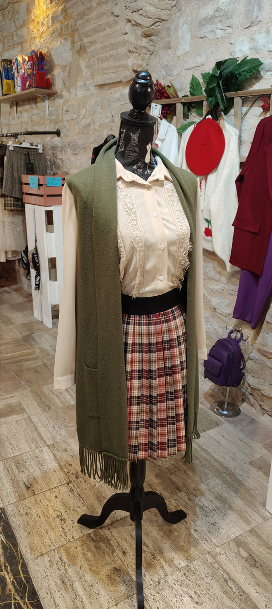 Gilet lungo verde