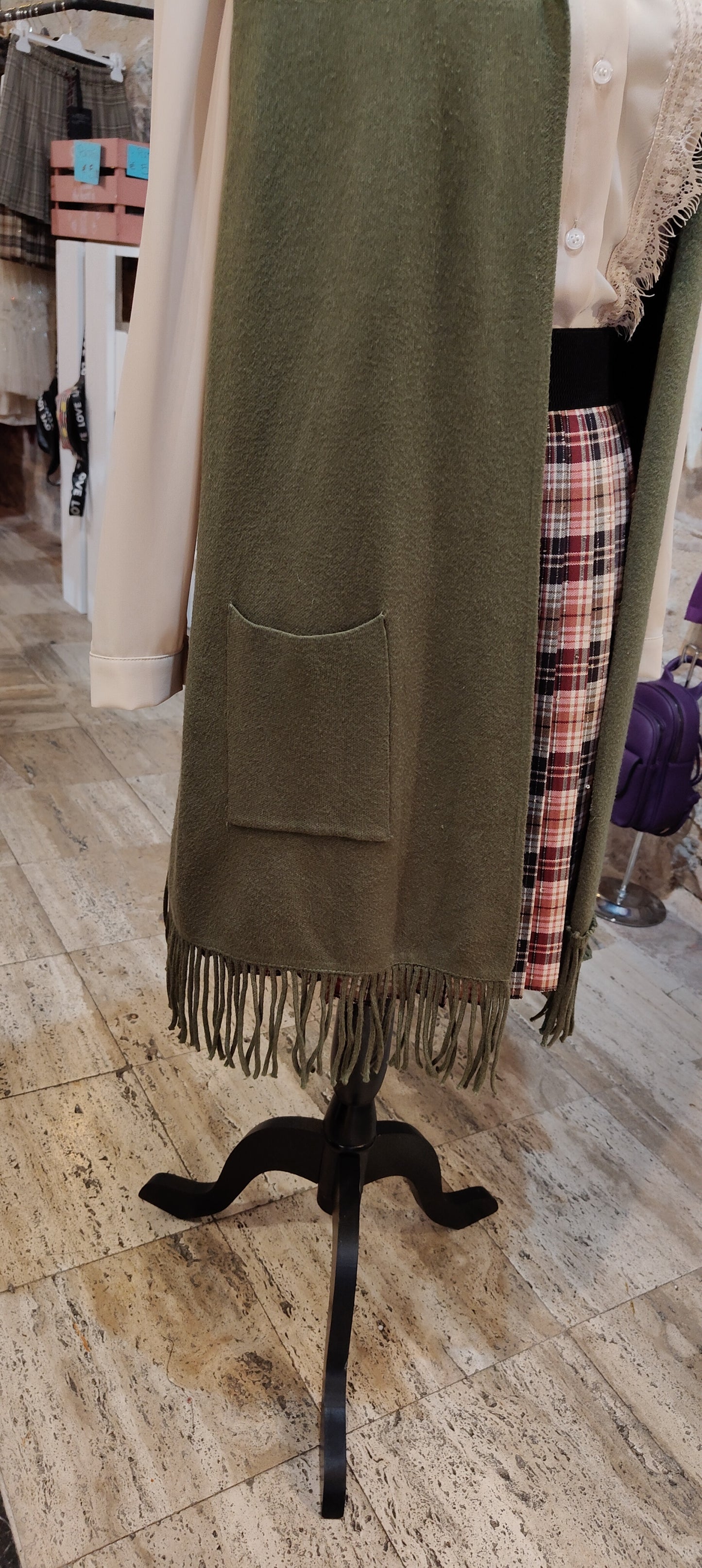 Gilet lungo verde