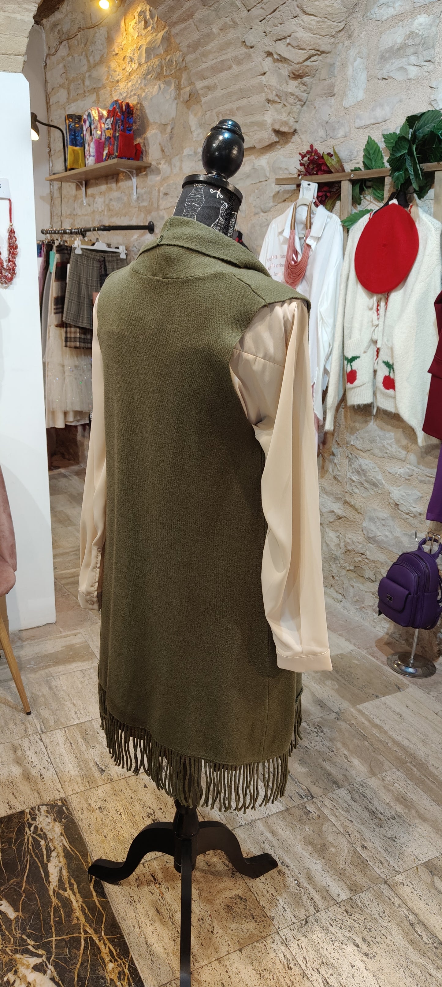 Gilet lungo verde