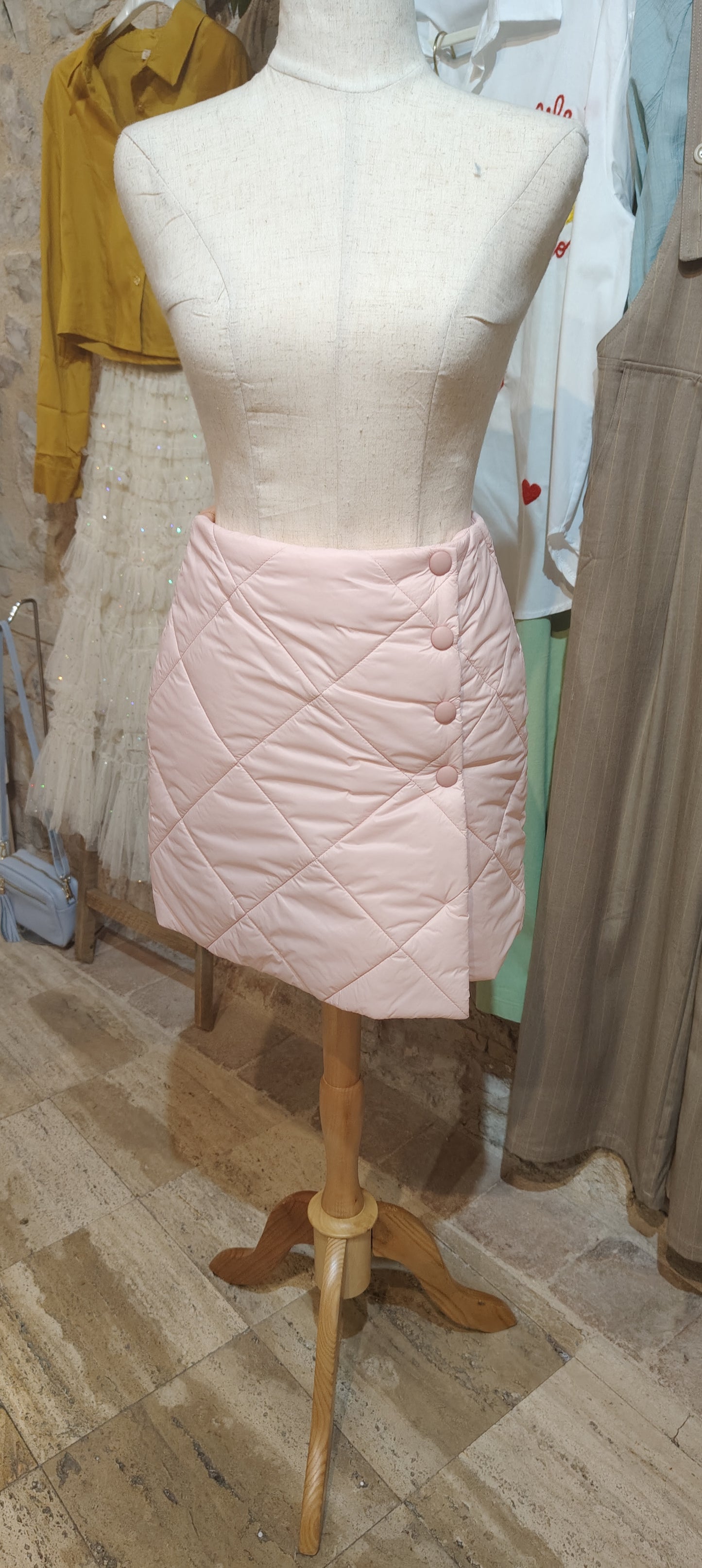 Gonna piumino rosa