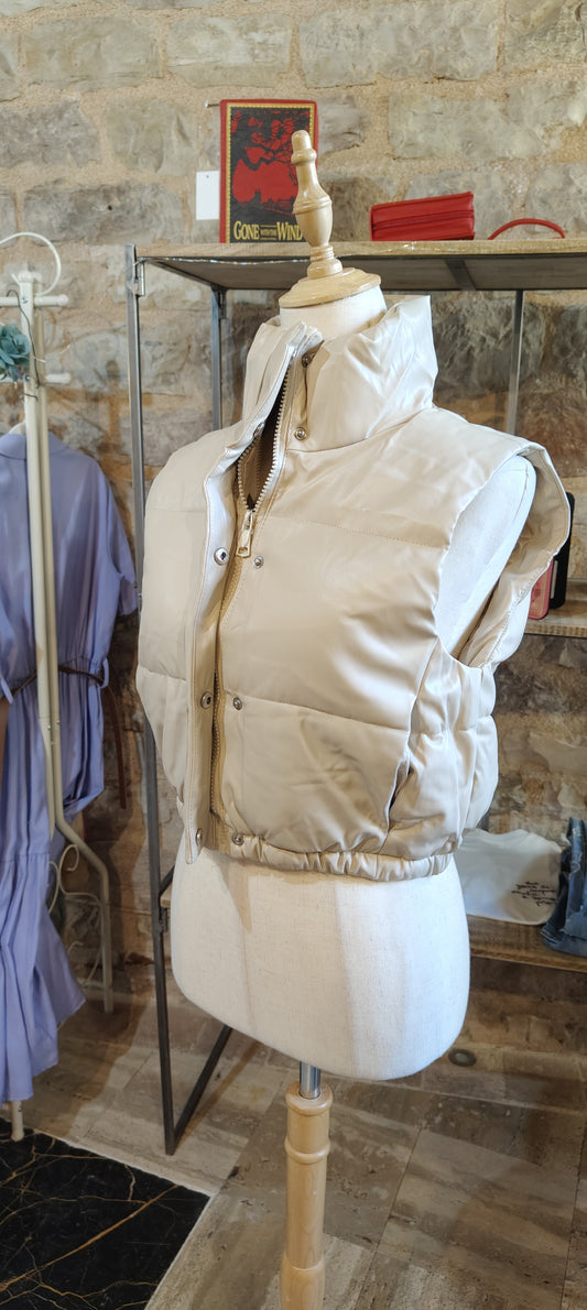 Gilet bomberino beige