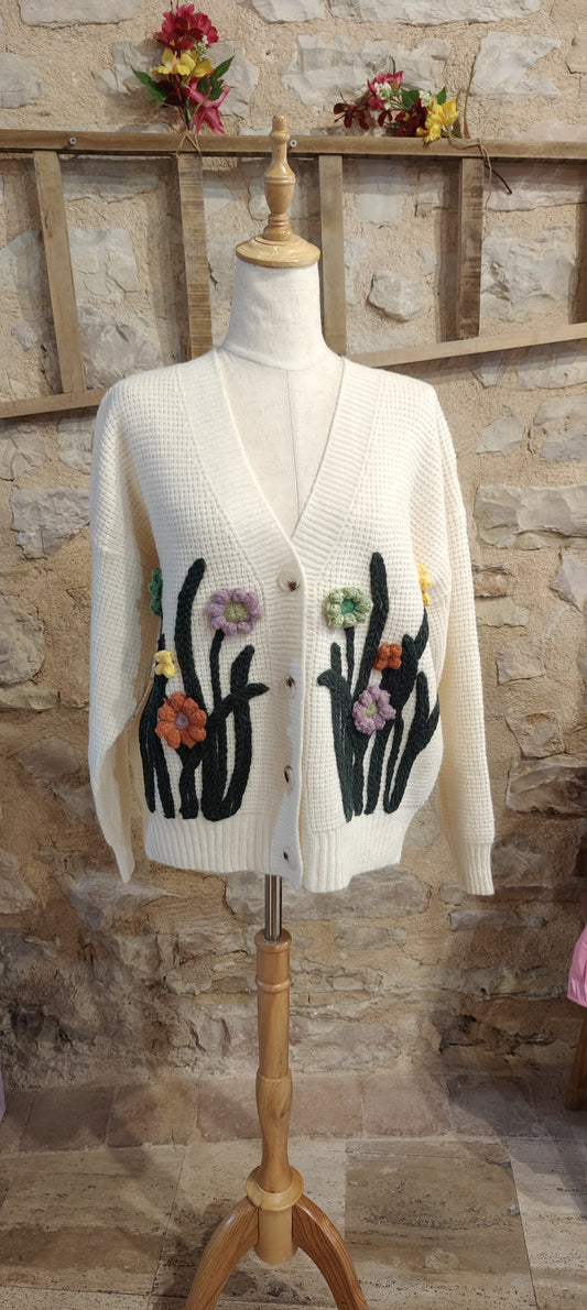 Cardigan fiori