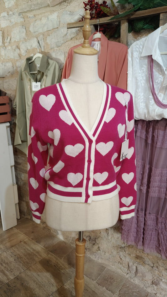 Cardigan leggero cuori