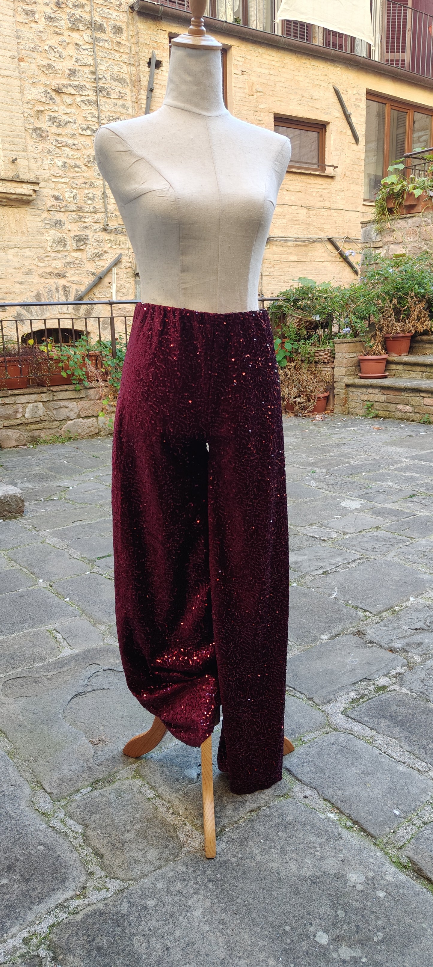 Pantaloni pailettosi rossi