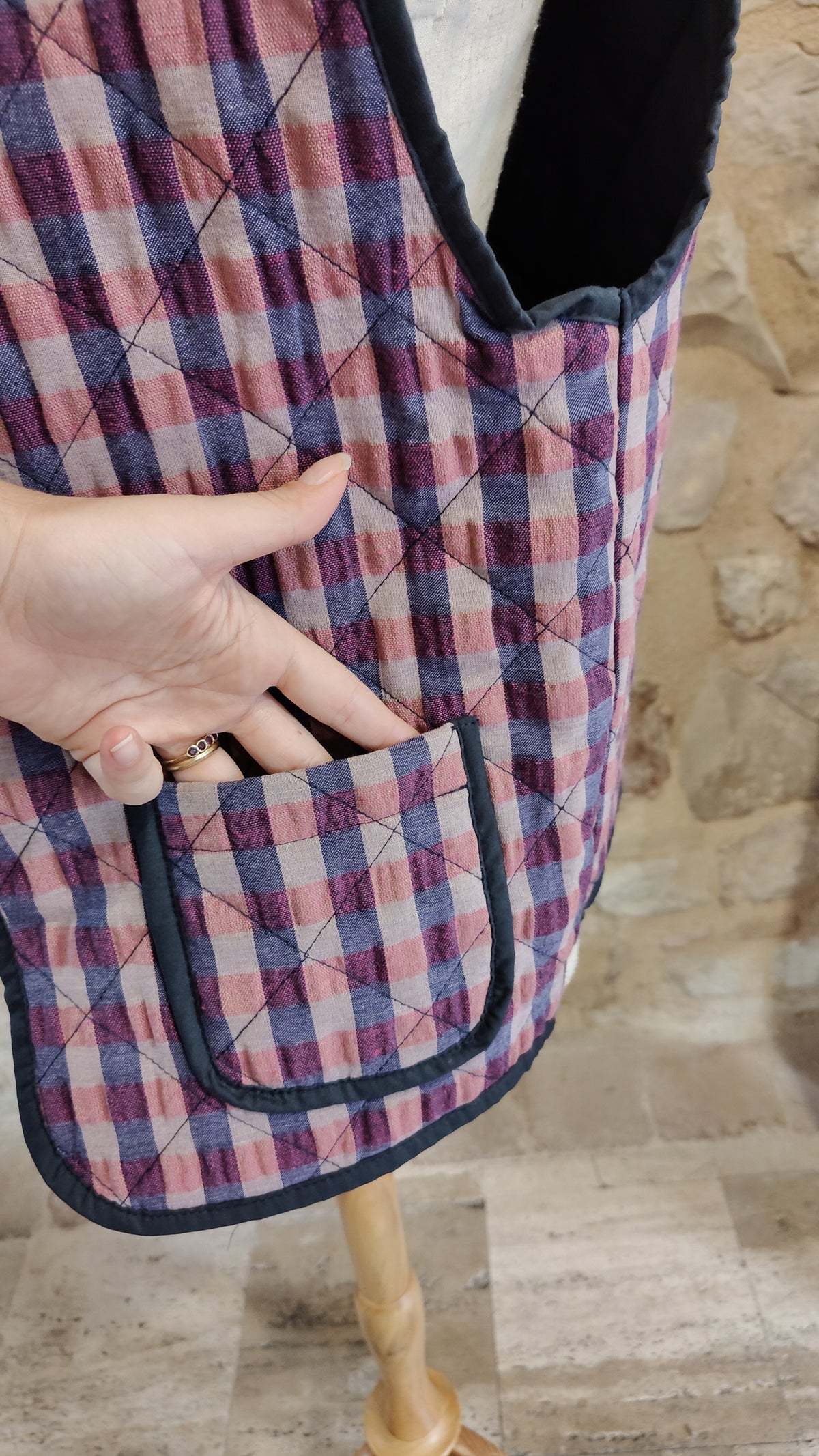 Gilet scacchetti (viola)