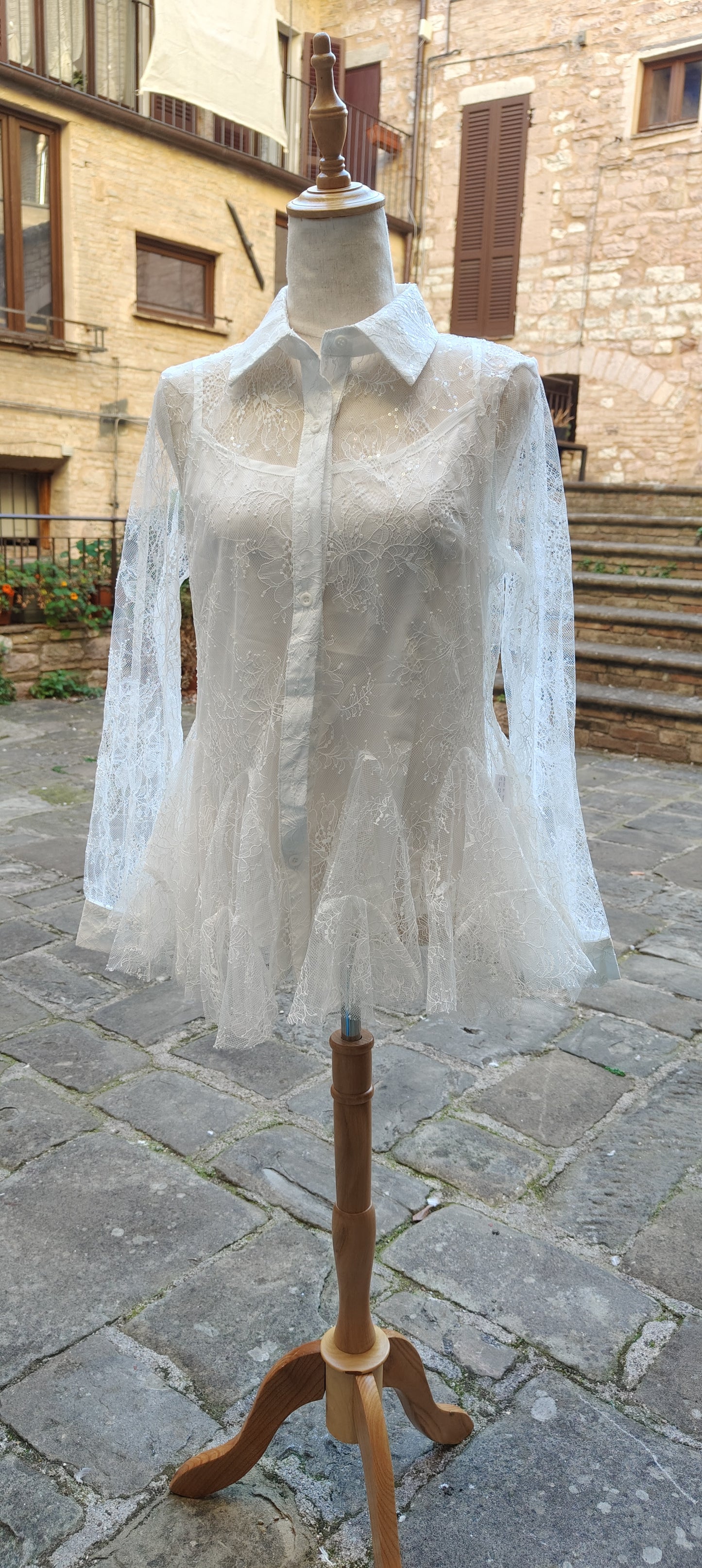 Camicia pizzo bianca