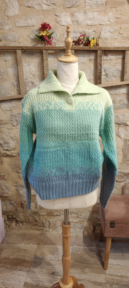 Maglioncino tricolore azzurro