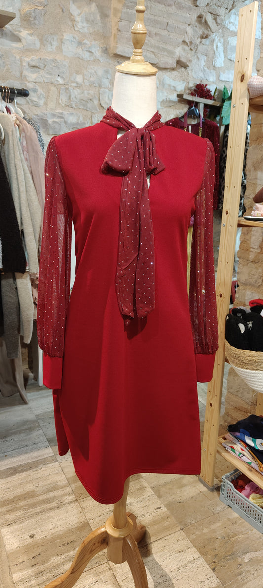 Abito velluto rosso