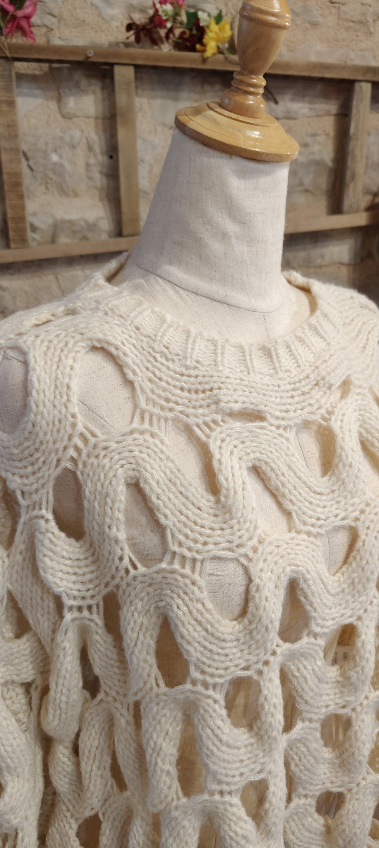 Maglione nido d'api bianco