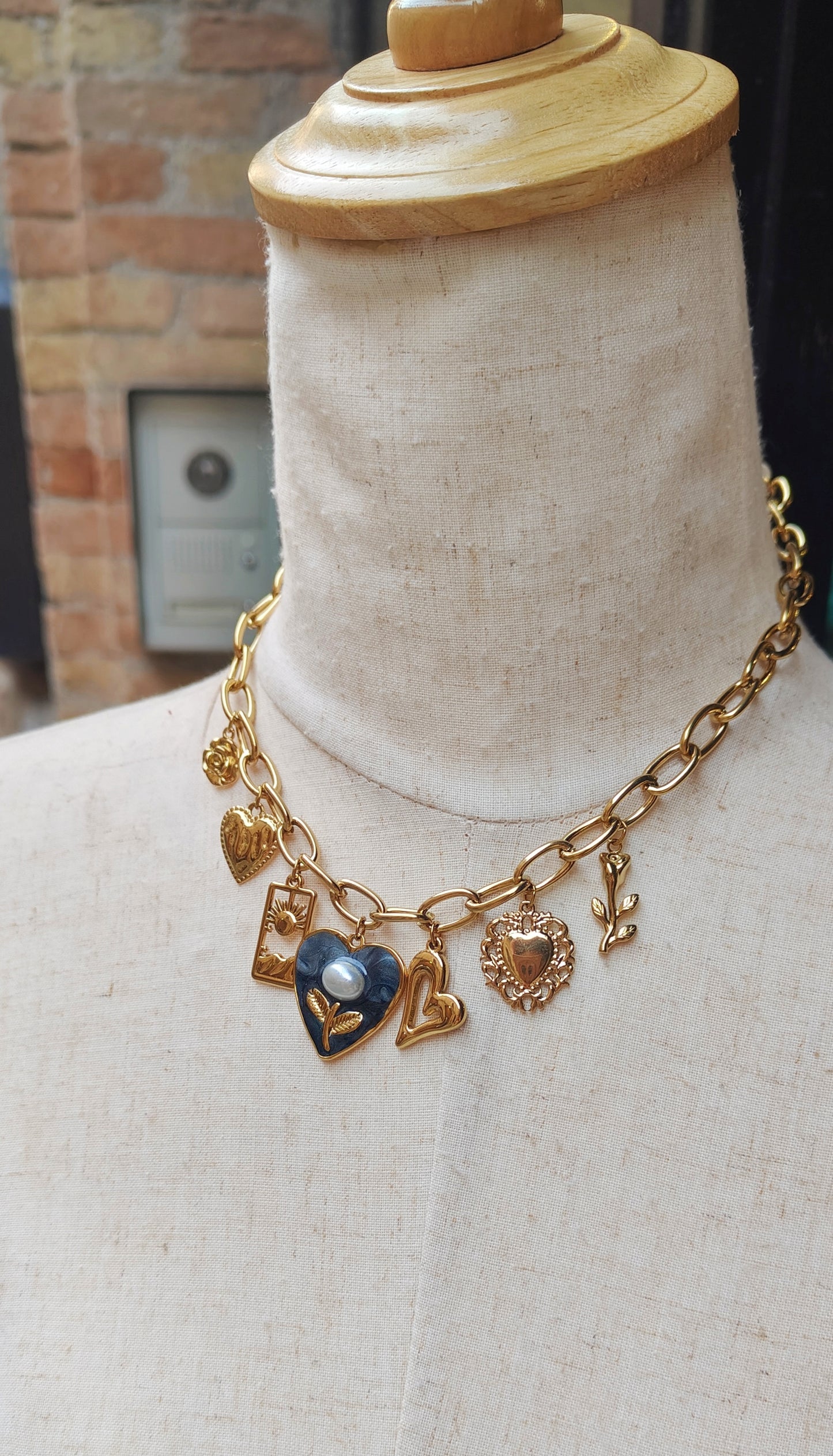 Collana cuori piombo