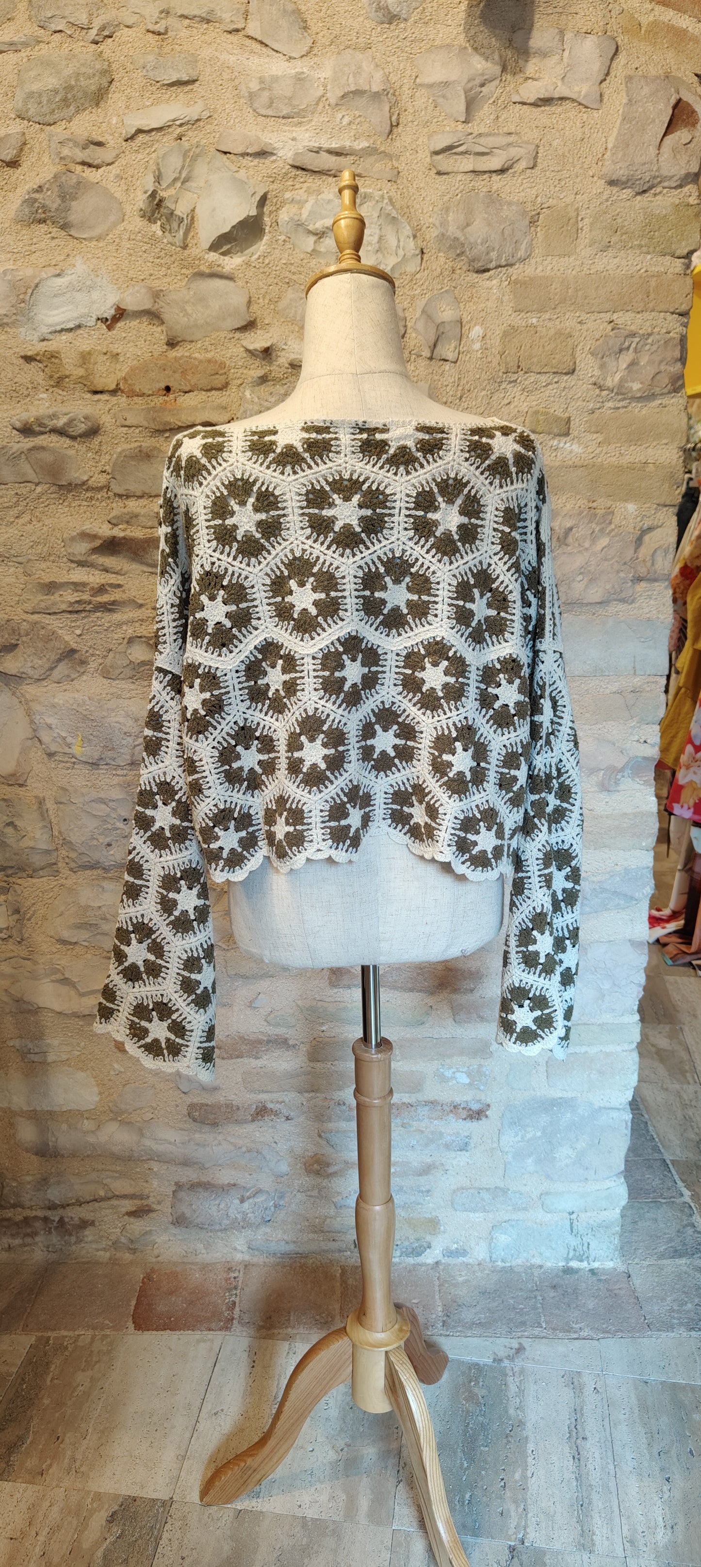 Maglia crochet verde