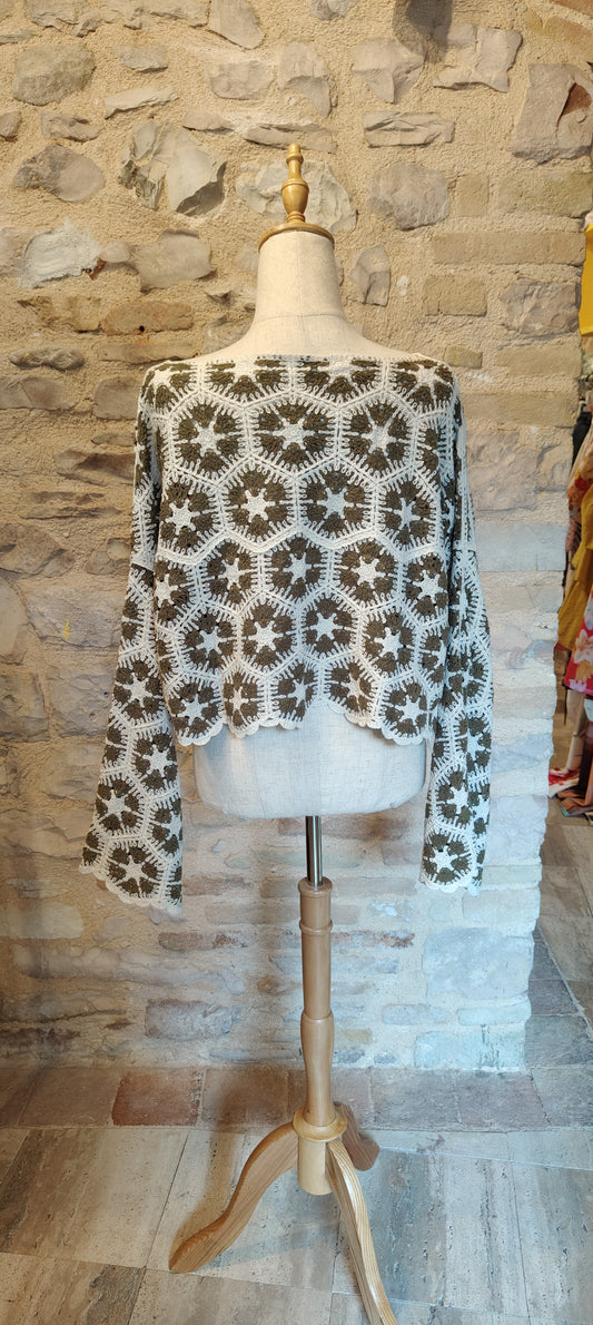 Maglia crochet verde
