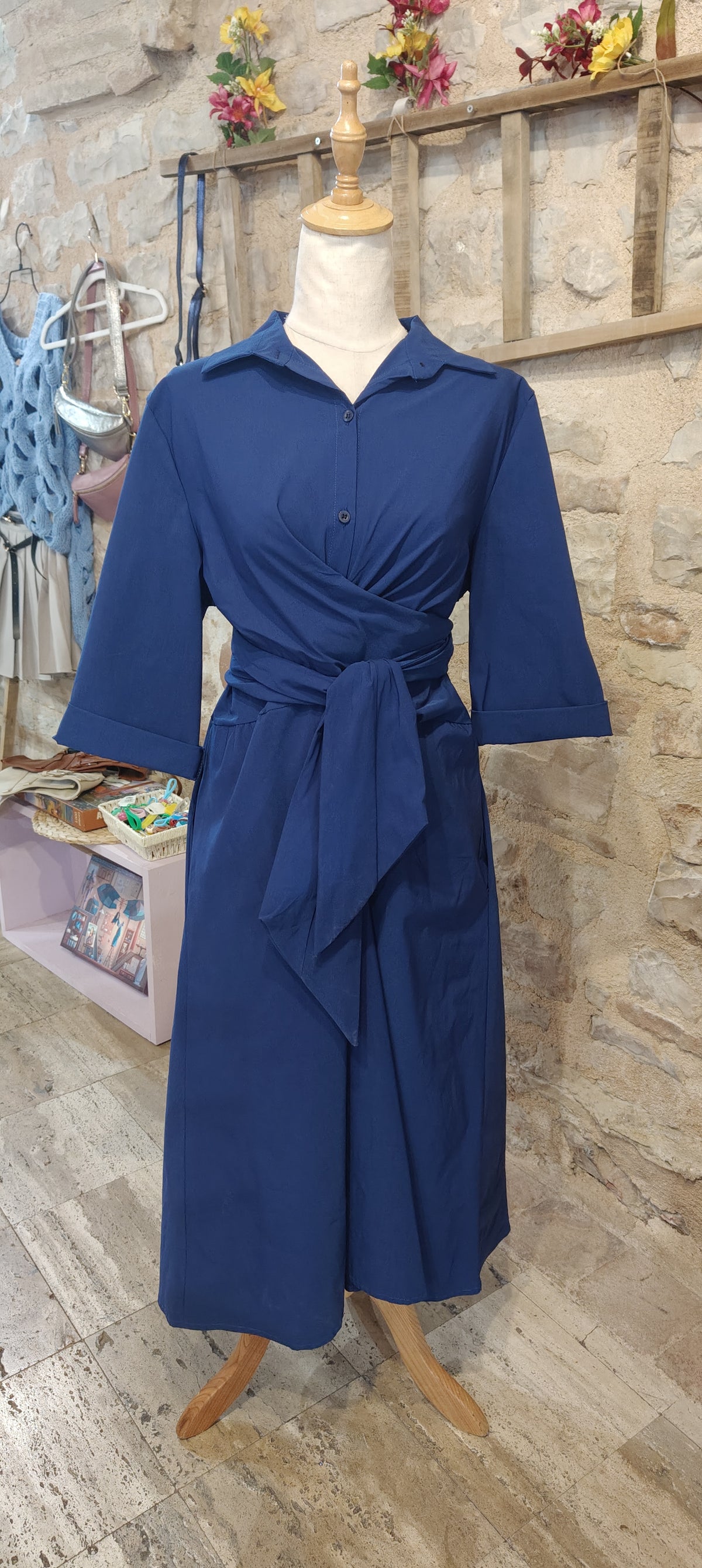 Vestito fiocco blu
