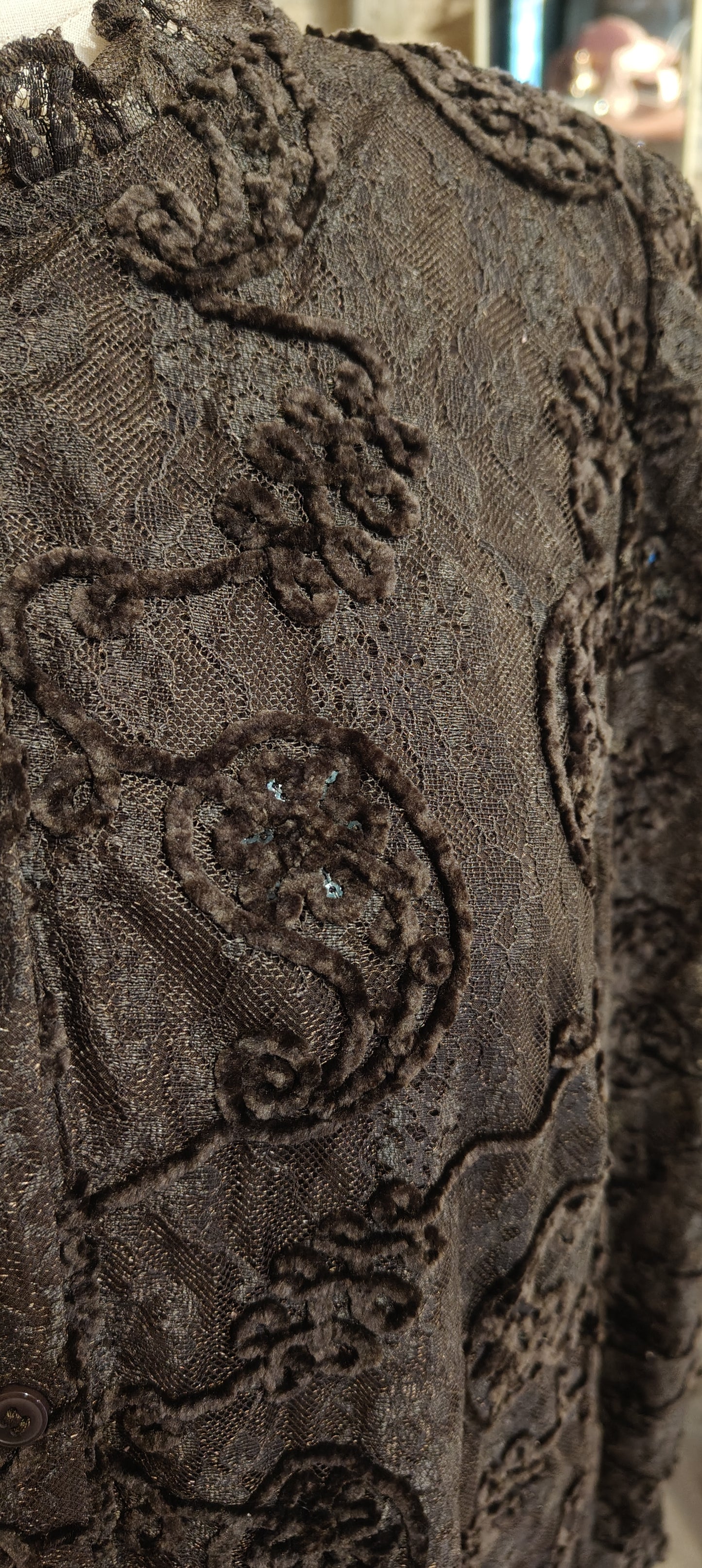 Camicia pizzo marrone