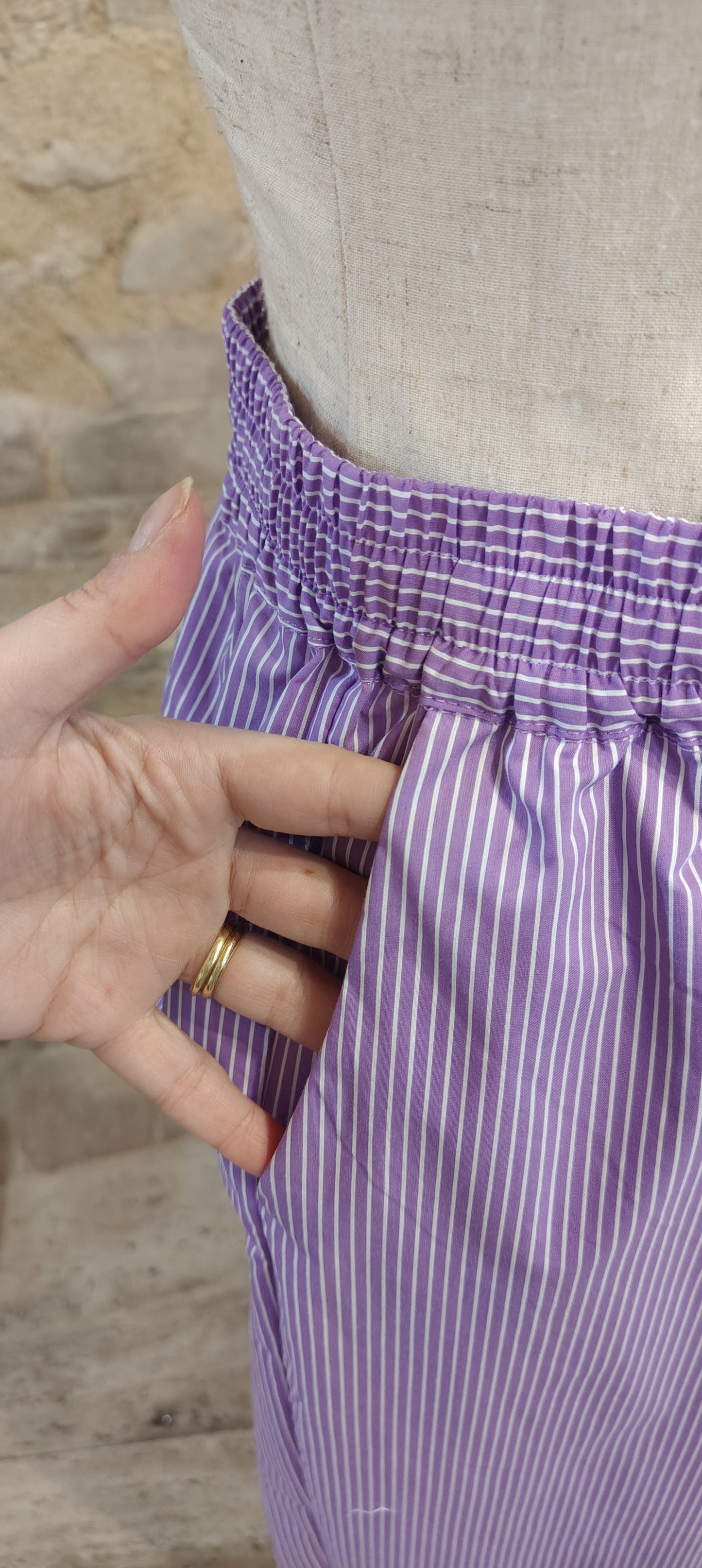 Pantaloni righette (viola)
