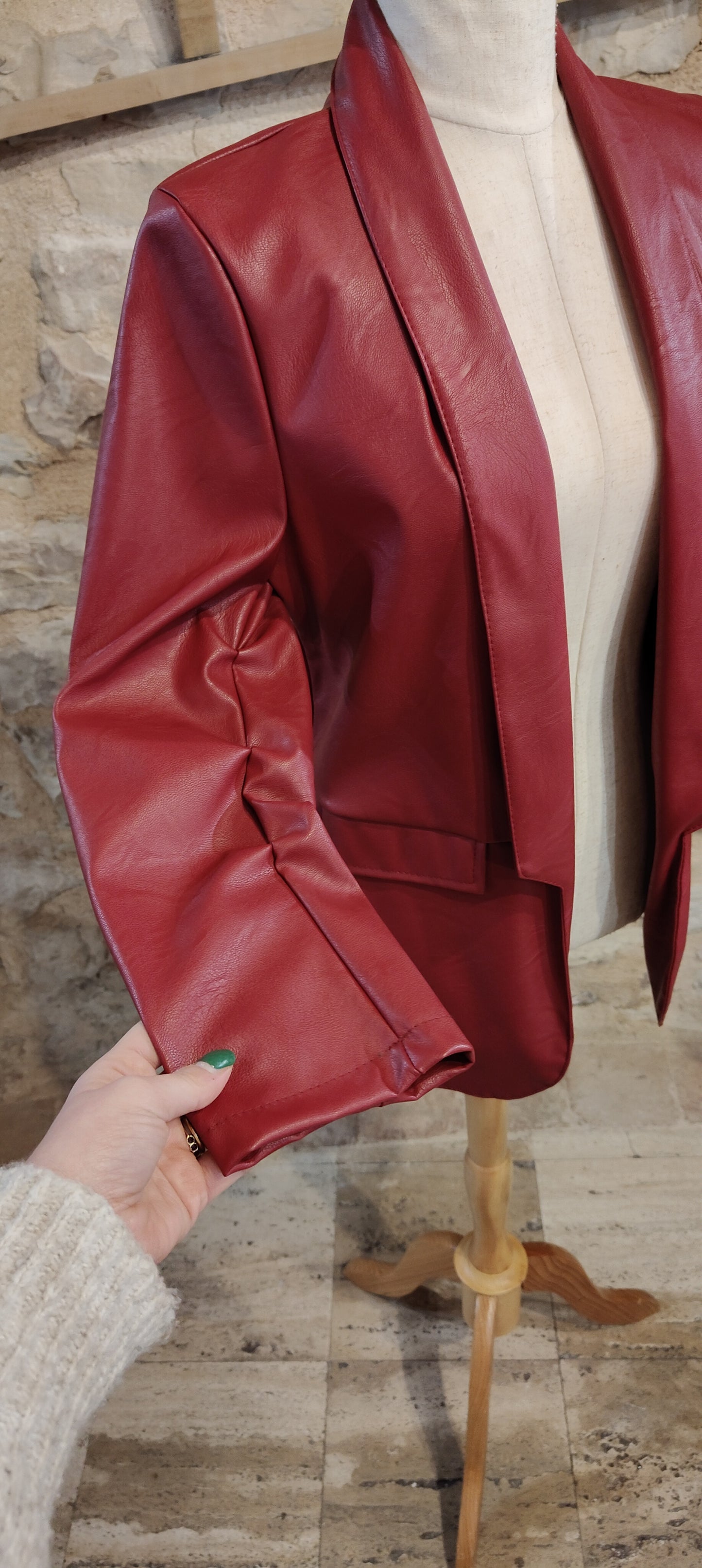 Giacca similpelle rossa