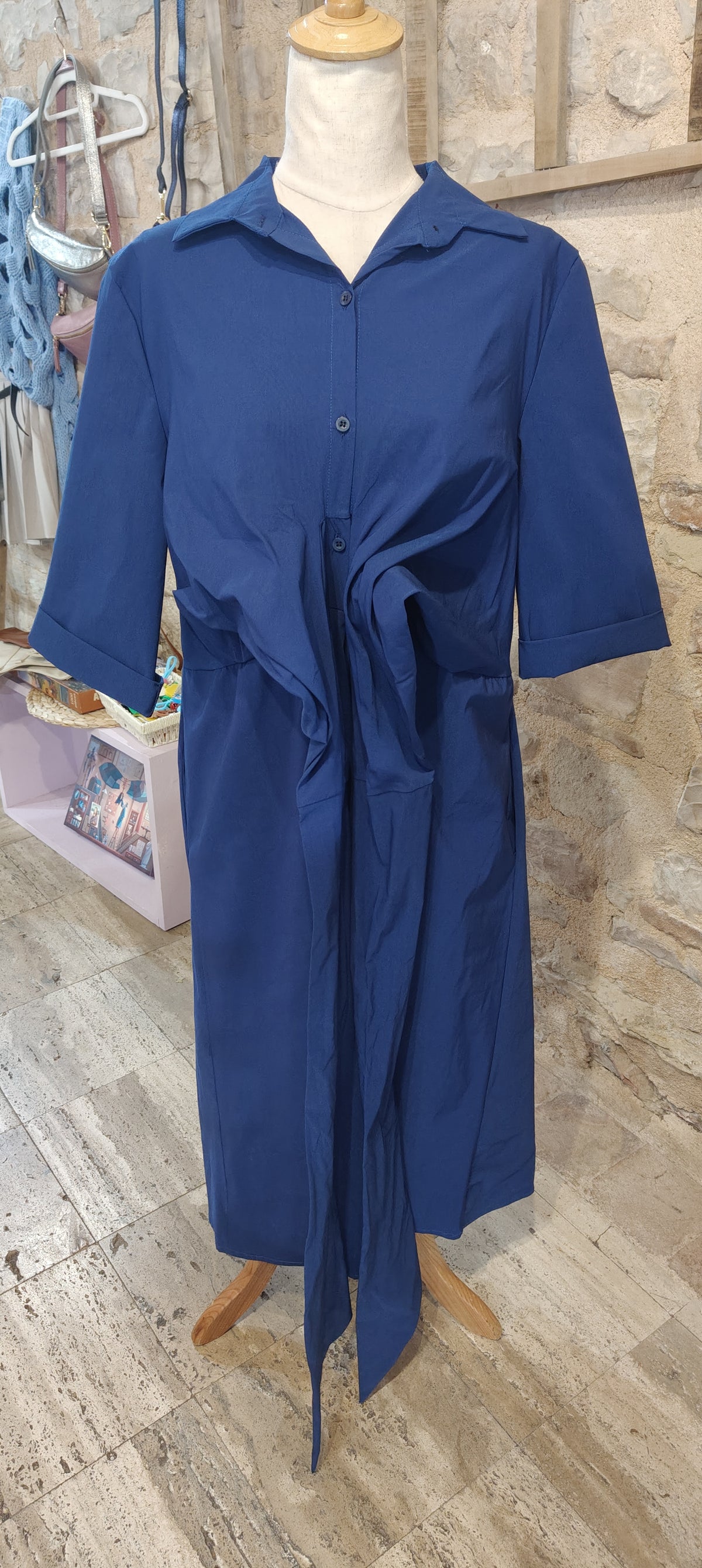 Vestito fiocco blu