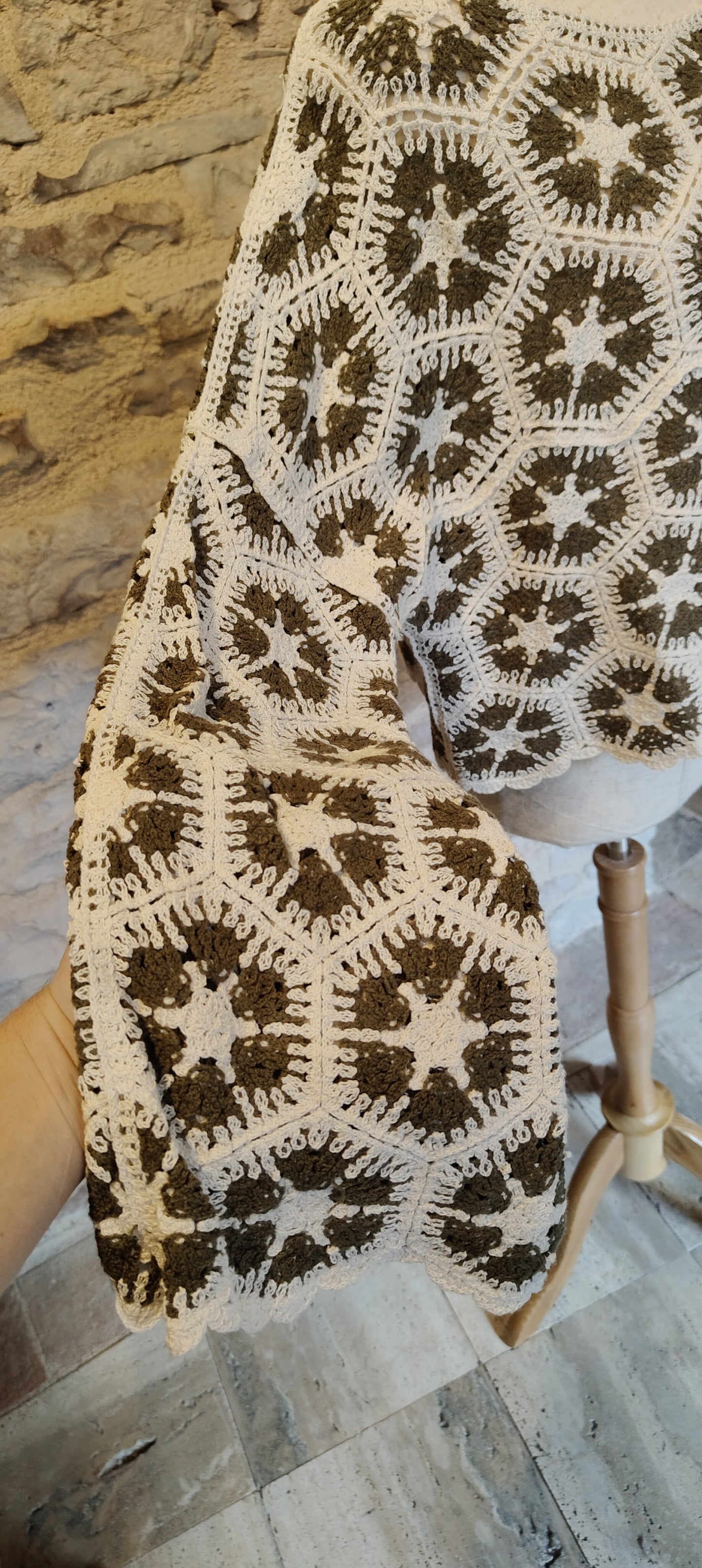 Maglia crochet verde