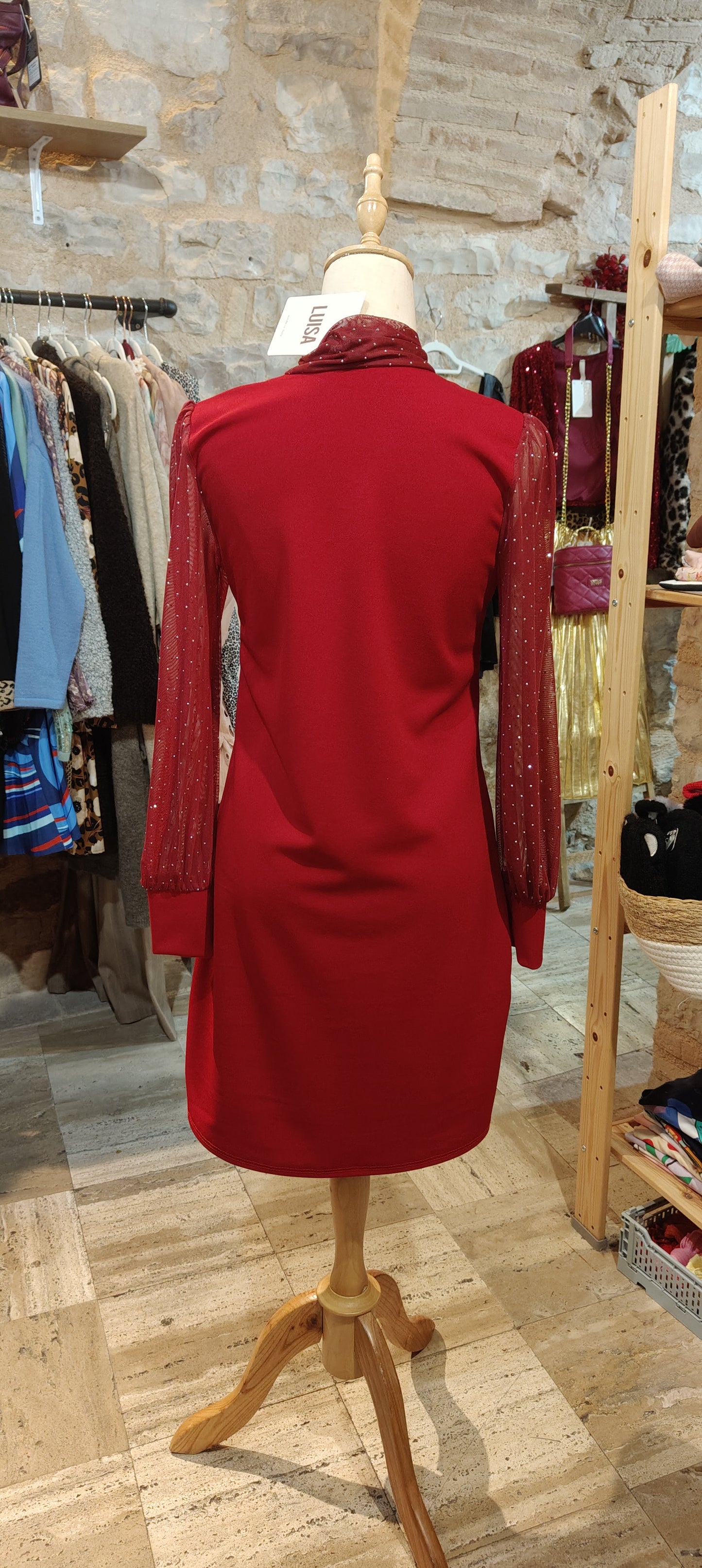 Abito velluto rosso