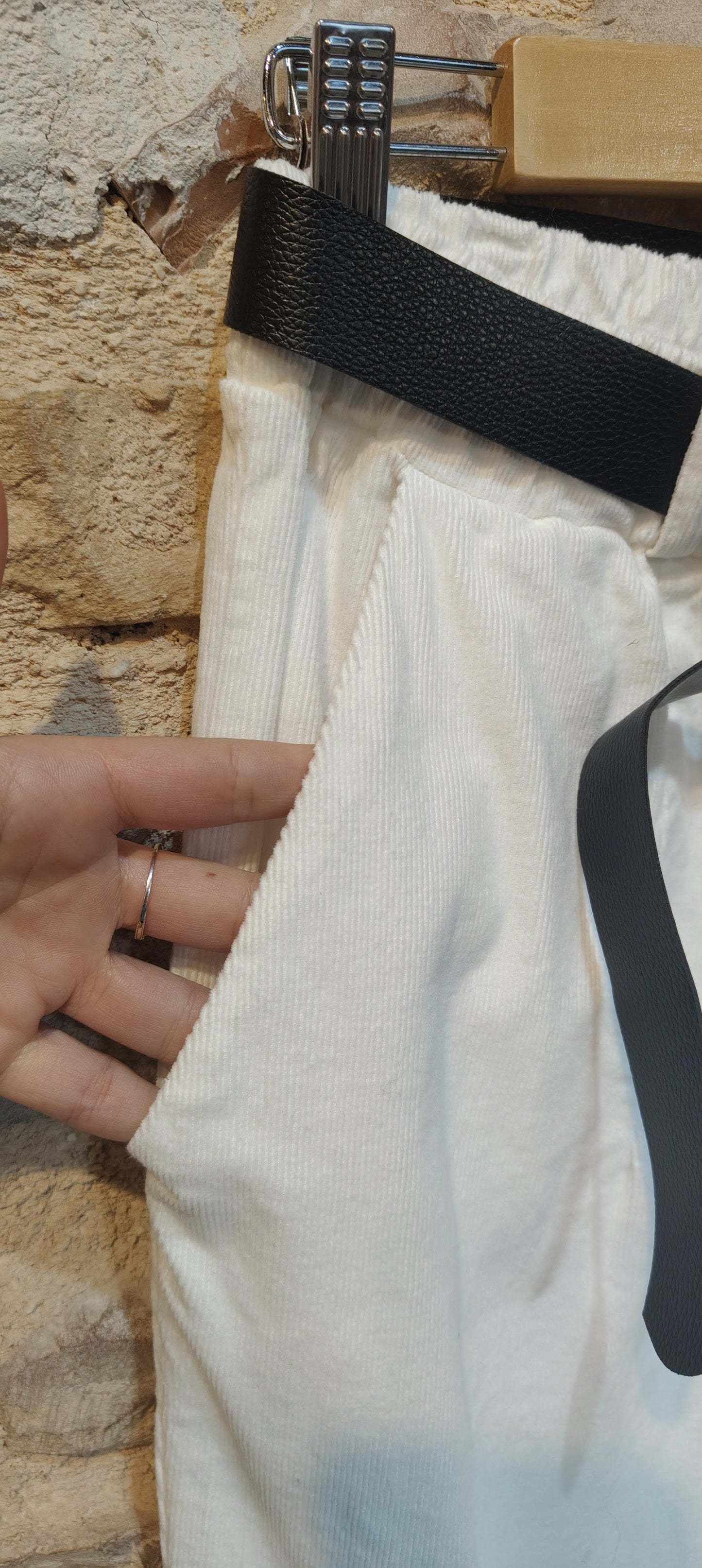 Pantalone costine bianco