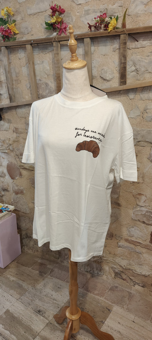 T-shirt nera Croissant
