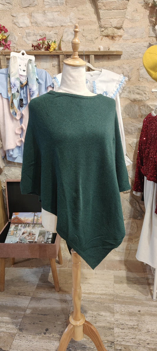 Poncho asimmetrico verde bottiglia