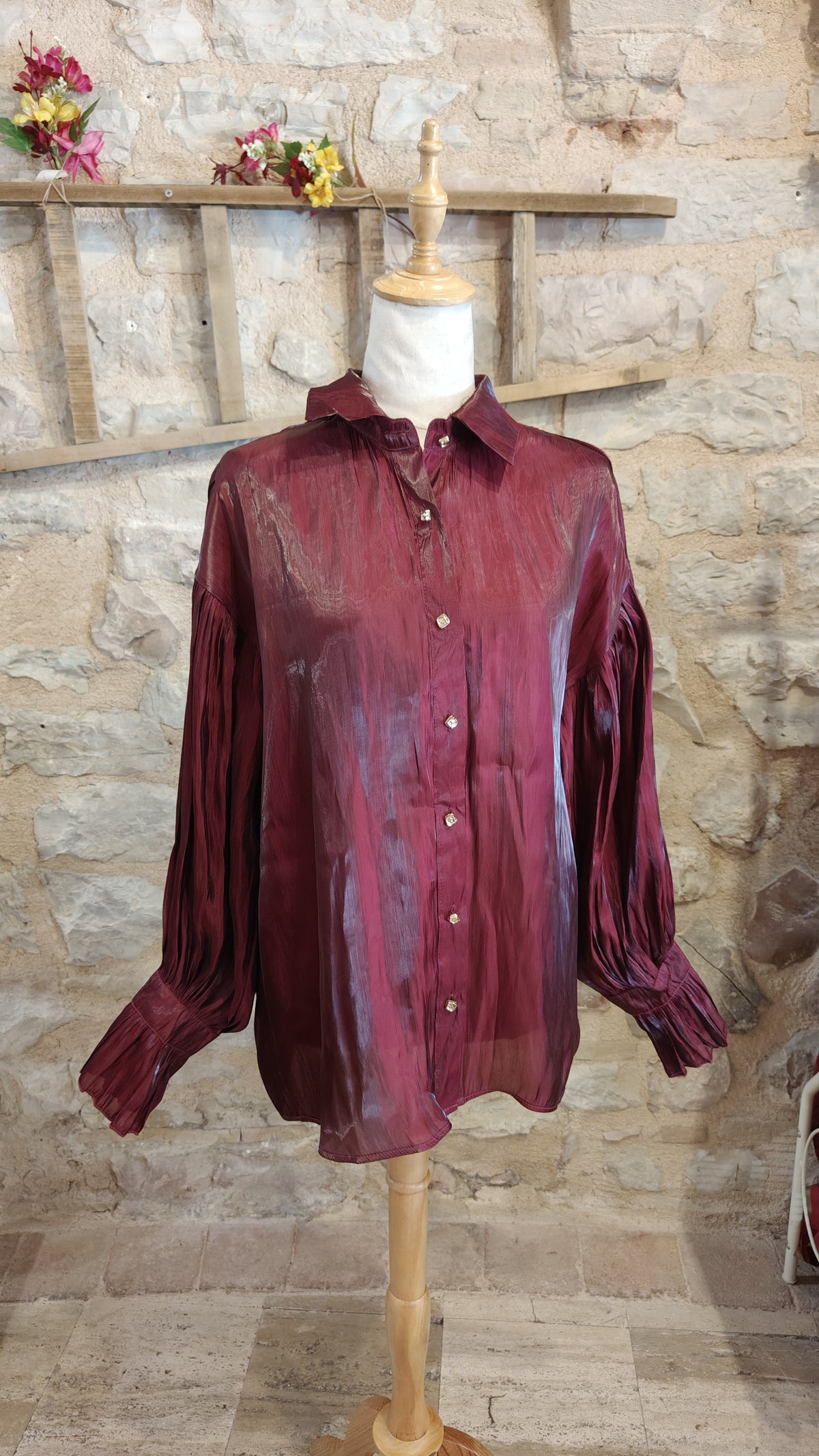 Camicia liquid prugna